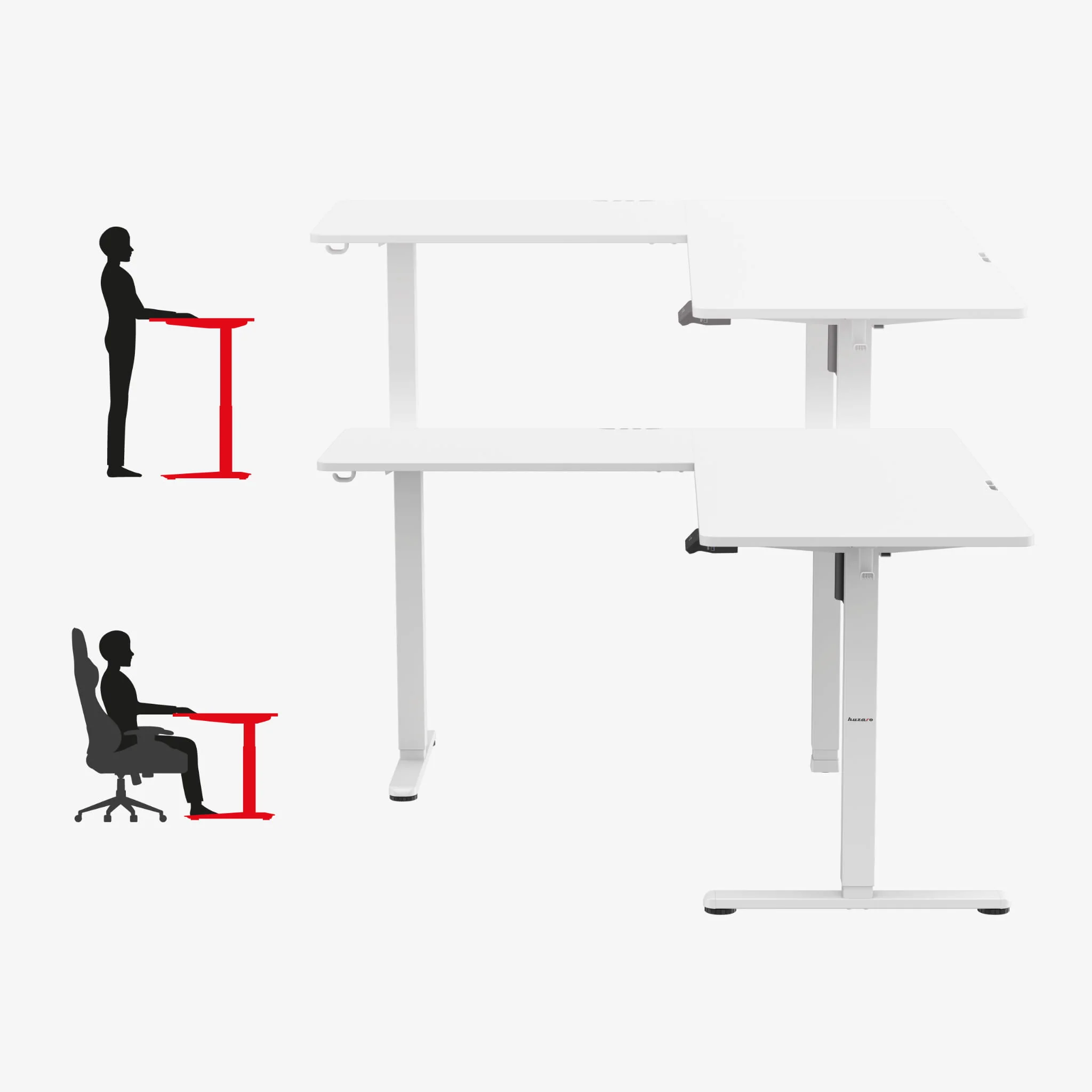 Biurko narożne elektryczne Huzaro Hero 9.5 White 160 cm - Image 4