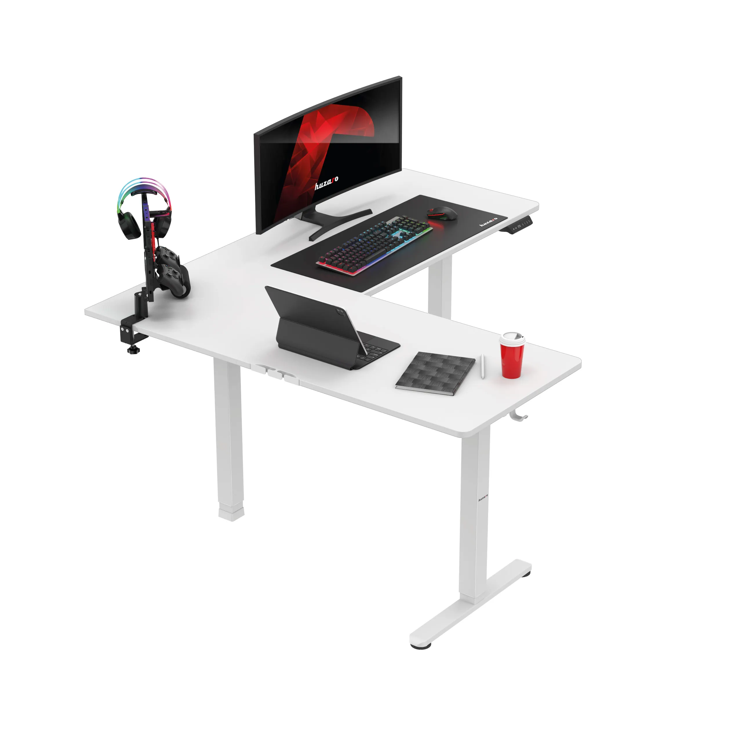 Biurko narożne elektryczne Huzaro Hero 9.5 White 160 cm - Image 7