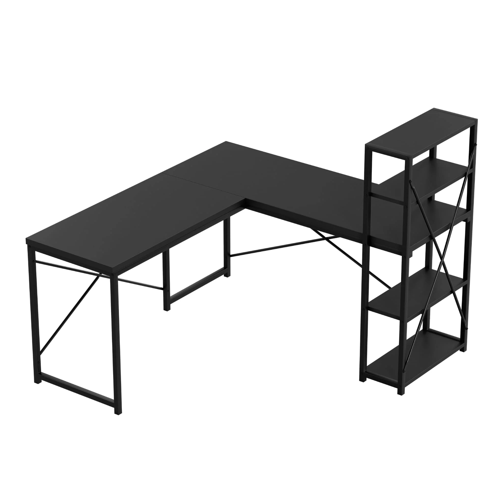 Biurko narożne z półkami Mark Adler Leader 5.9 Black 145 cm - Image 10