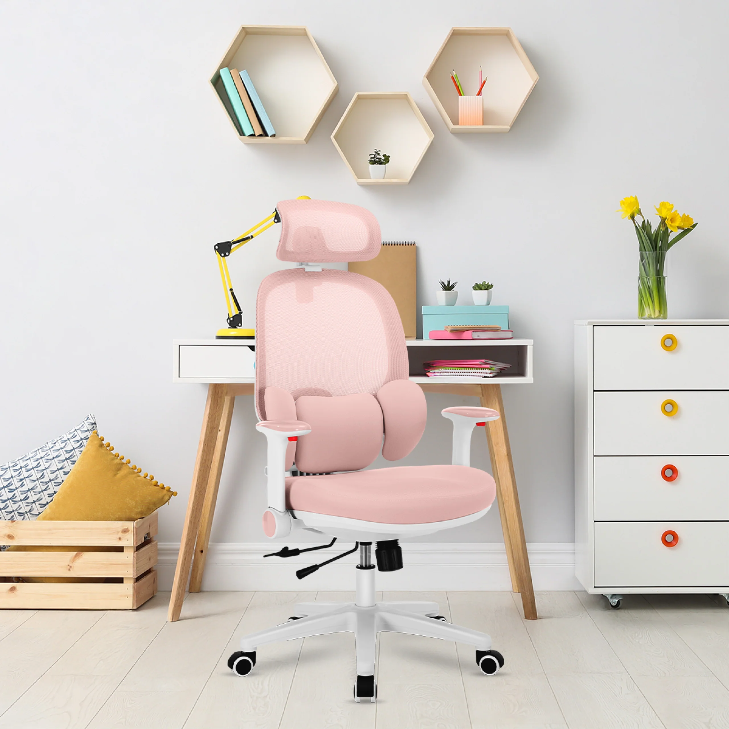 Ergonomiczny fotel dla dziecka Mark Adler Junior 6.3 Pink - Image 10