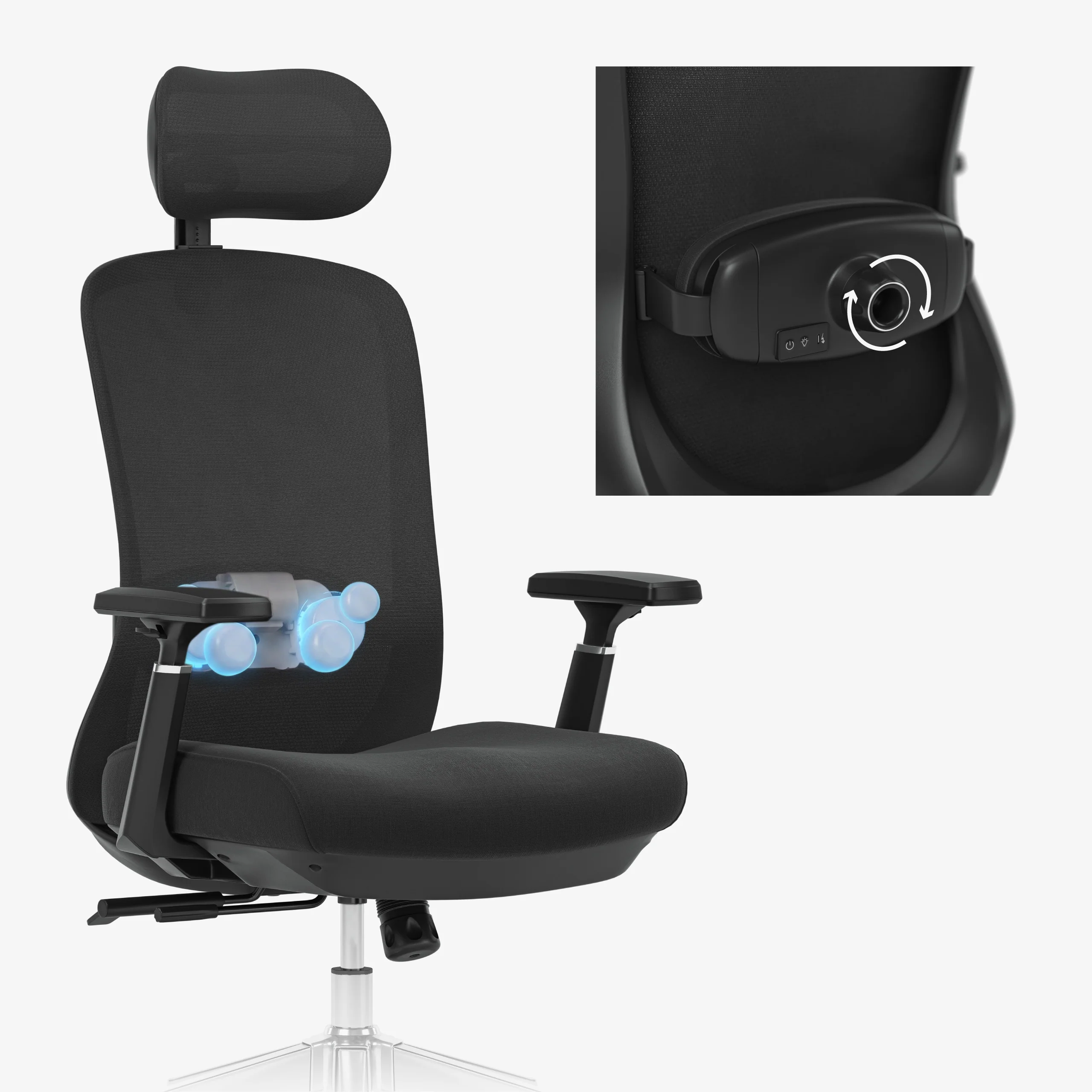 Fotel biurowy z masażem Mark Adler Leadpro 6.0 Black - Image 15