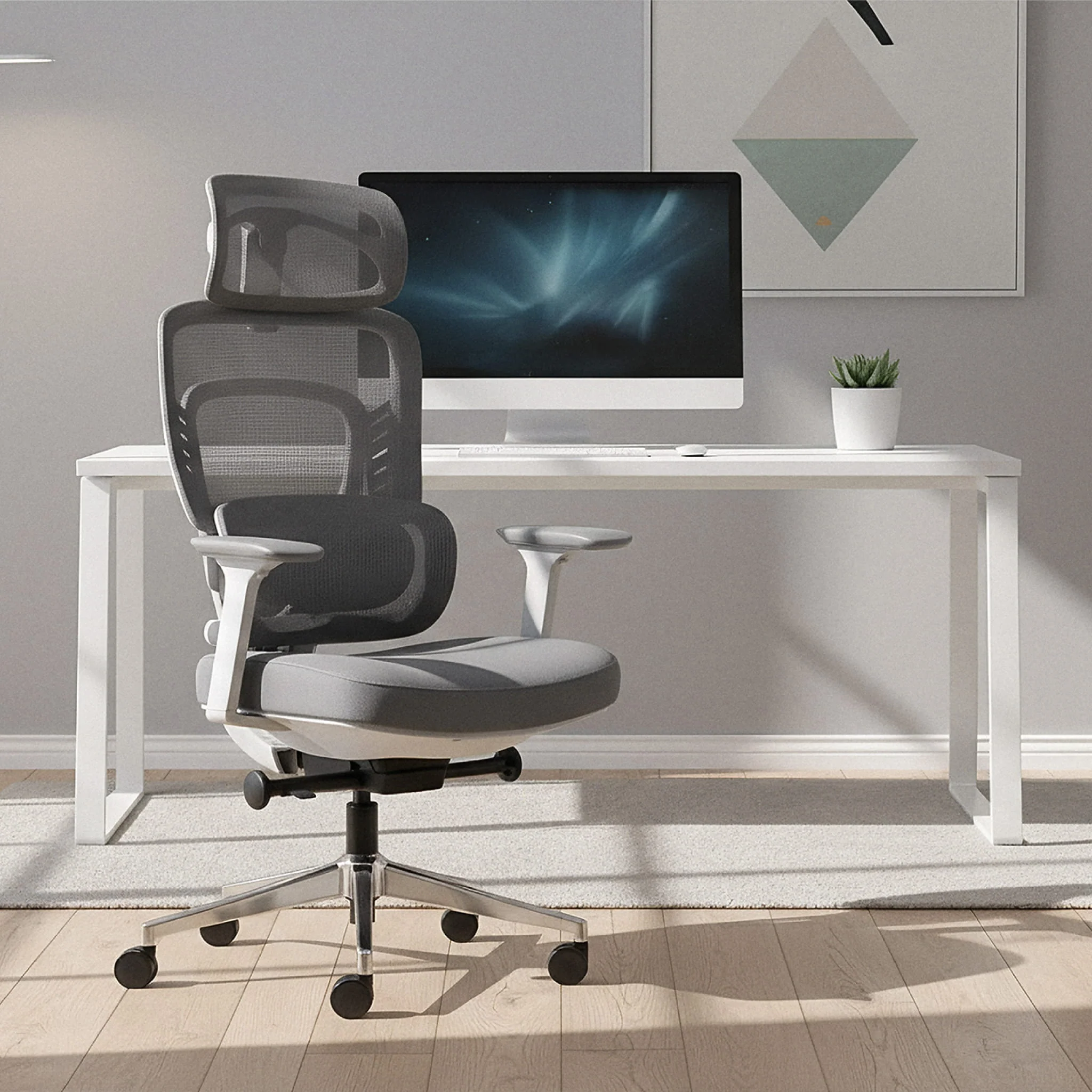 Fotel biurowy z masażem Mark Adler Visioner 6.1 Grey - Image 2