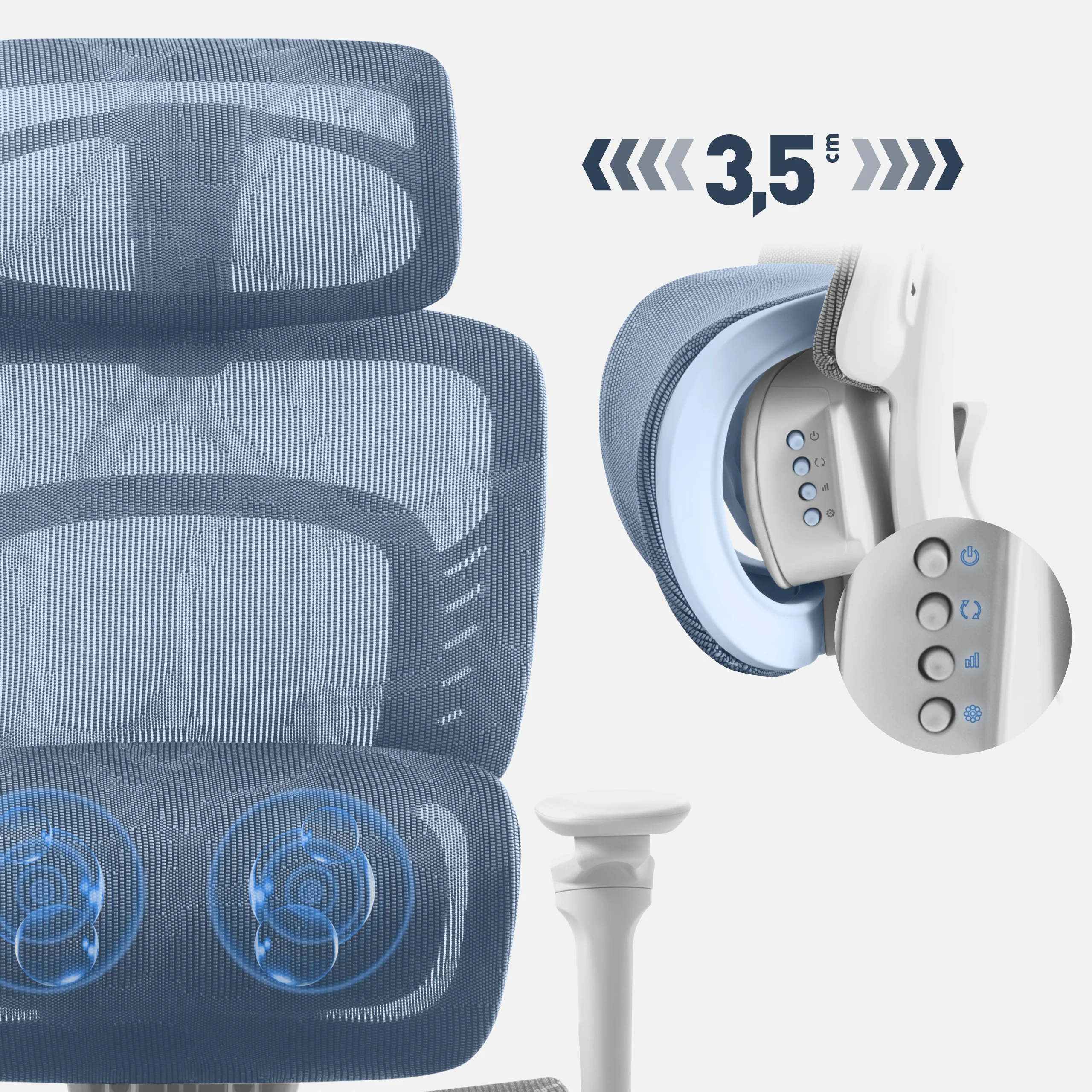 Fotel biurowy z masażem Mark Adler Visioner 8.3 Grey - Image 7