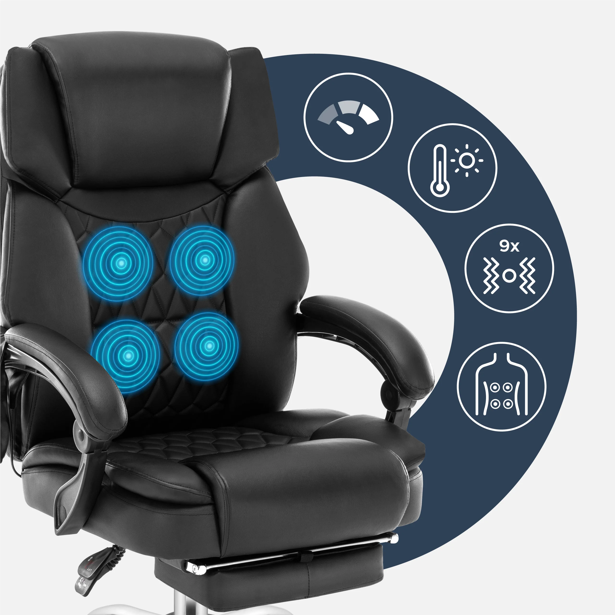 Fotel biurowy z masażem podnóżkiem Mark Adler Boss 6.0 - Image 3