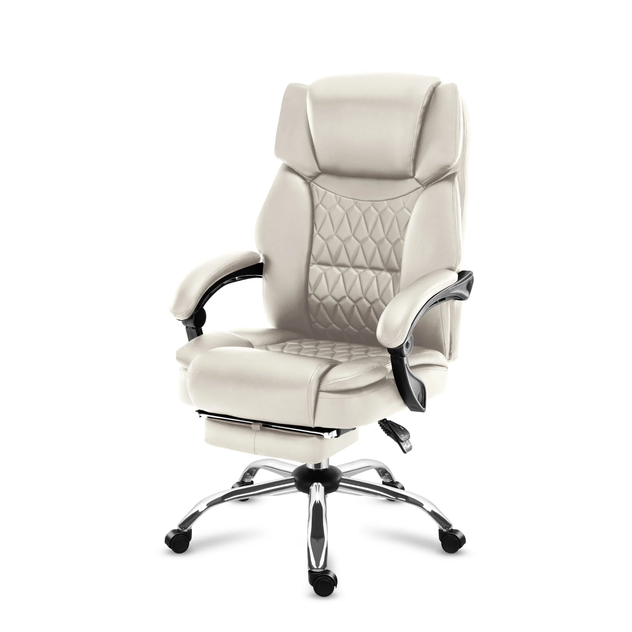 Fotel biurowy z masażem podnóżkiem Mark Adler Boss 6.0 Beige - Image 10