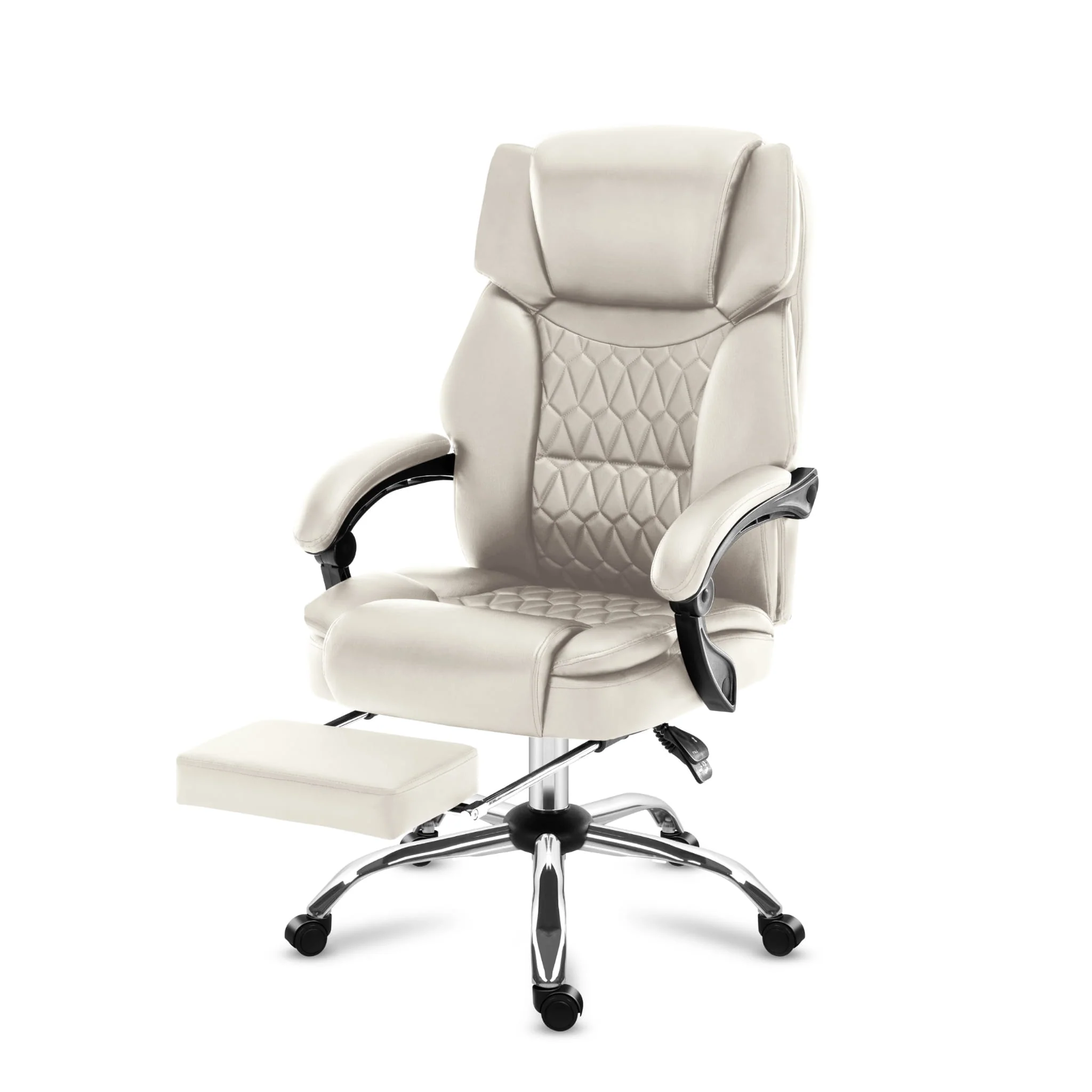 Fotel biurowy z masażem podnóżkiem Mark Adler Boss 6.0 Beige - Image 12
