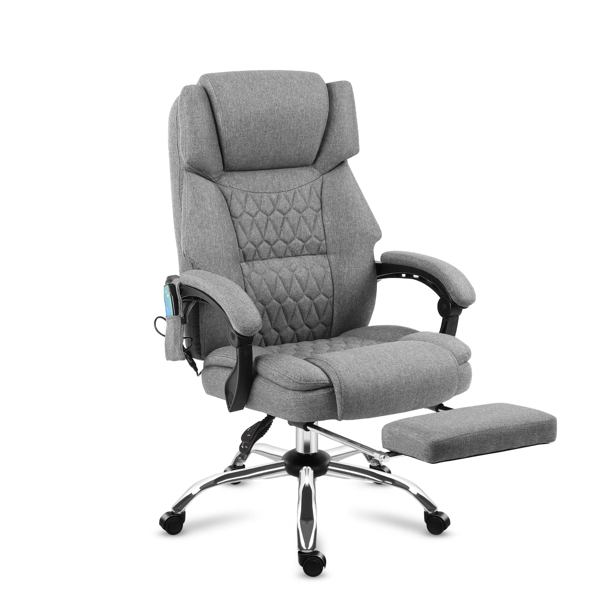 Fotel biurowy z masażem podnóżkiem Mark Adler Boss 6.0 Grey - Image 2