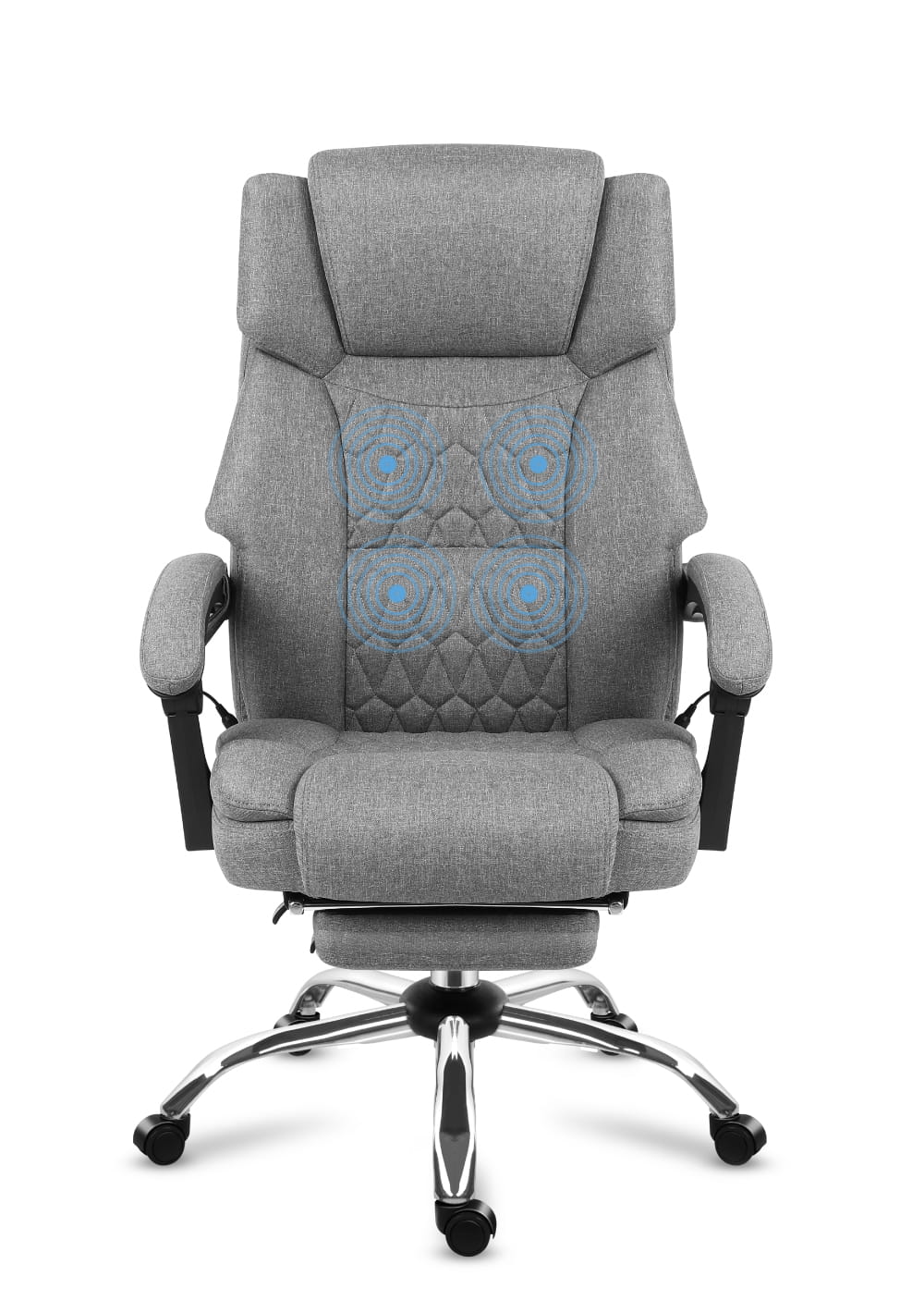 Fotel biurowy z masażem podnóżkiem Mark Adler Boss 6.0 Grey - Image 7