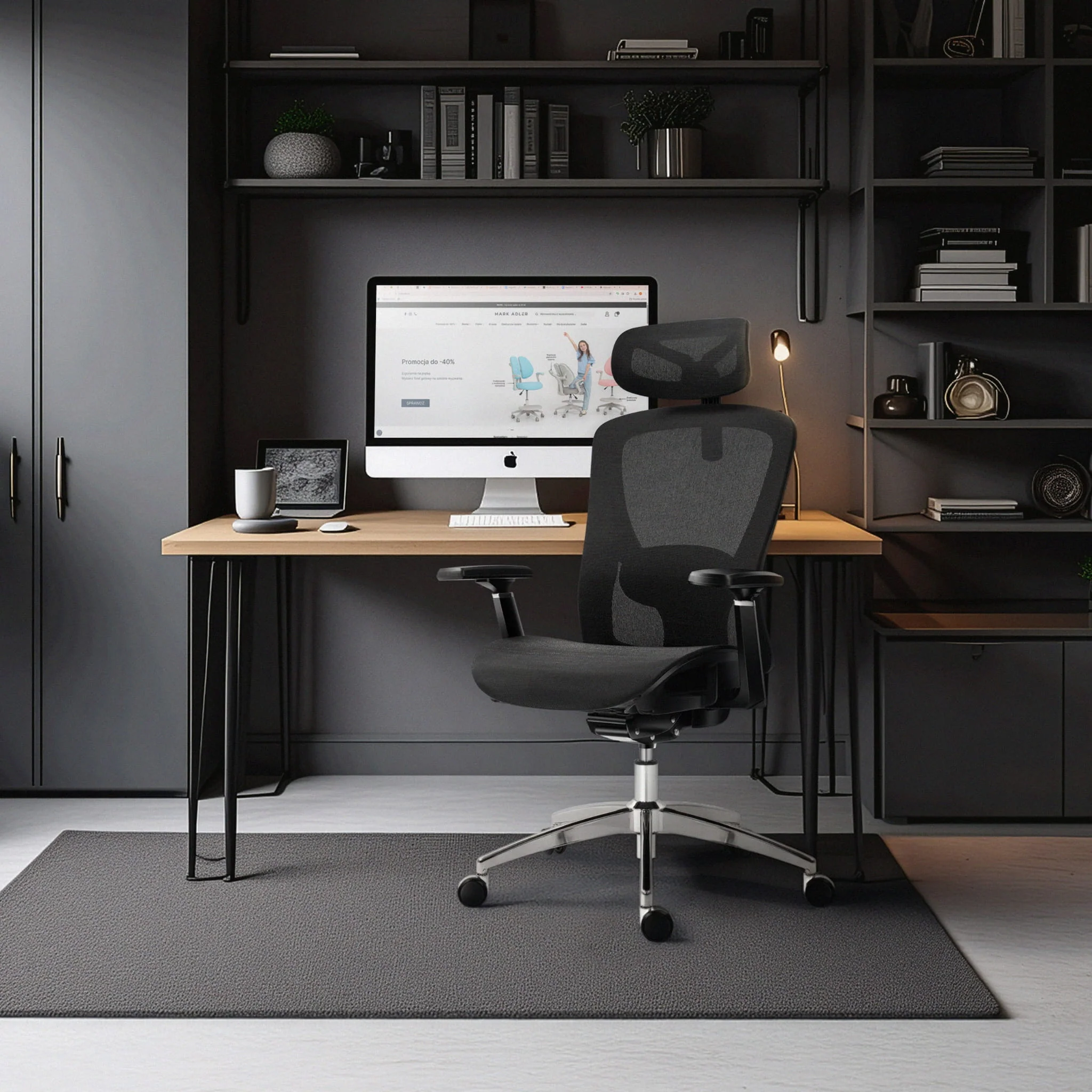Fotel ergonomiczny Mark Adler Expert 5.3 Black Mesh - Image 4