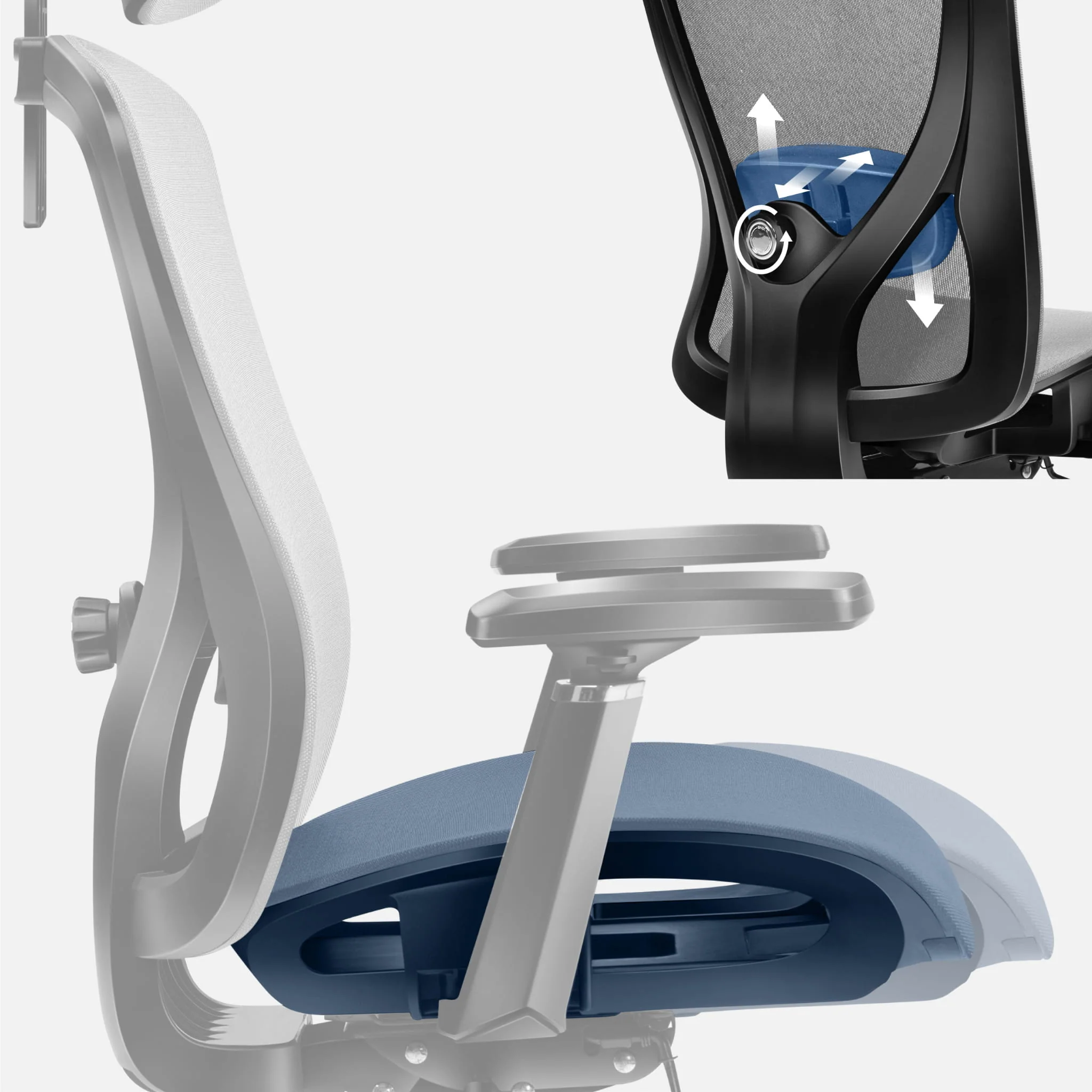 Fotel ergonomiczny Mark Adler Expert 5.3 Grey Mesh - Image 5