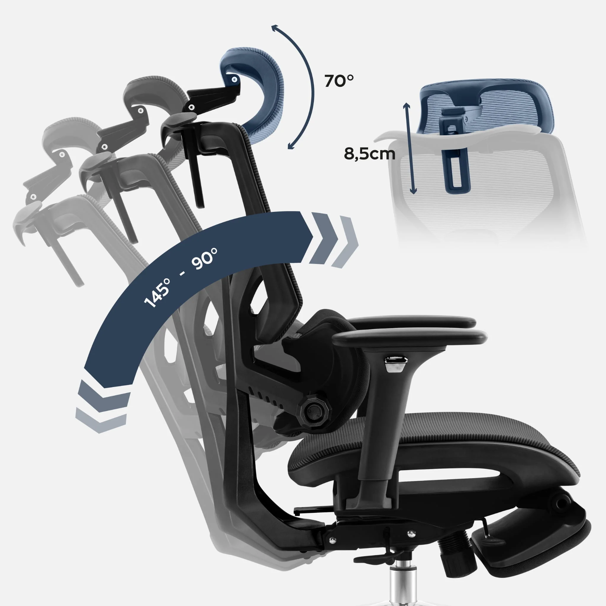 Fotel ergonomiczny Mark Adler Expert 8.7 Black Mesh - Image 3