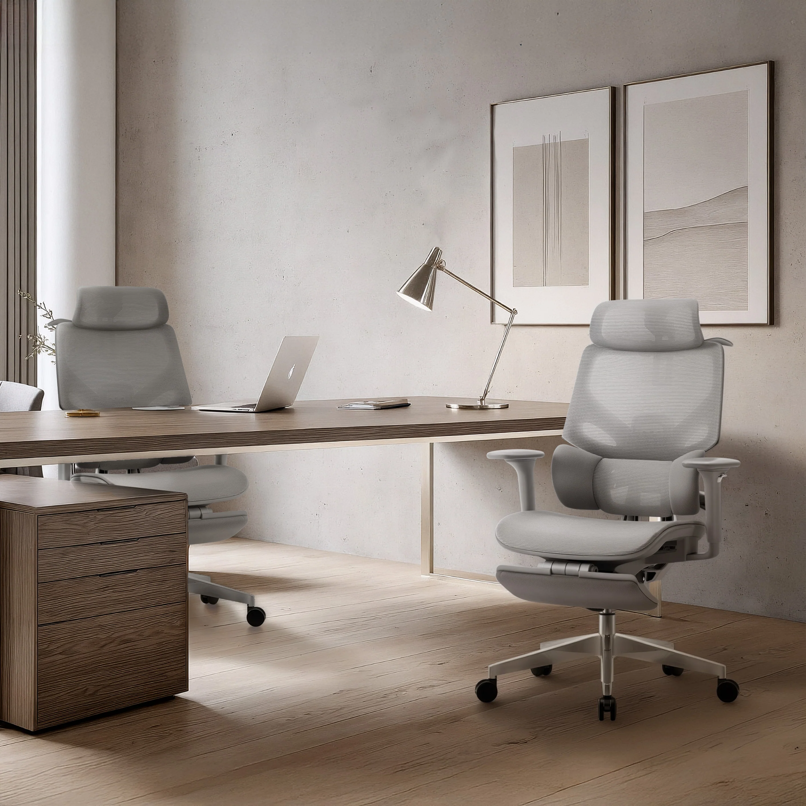 Fotel ergonomiczny Mark Adler Expert 8.7 Grey Mesh - Image 4