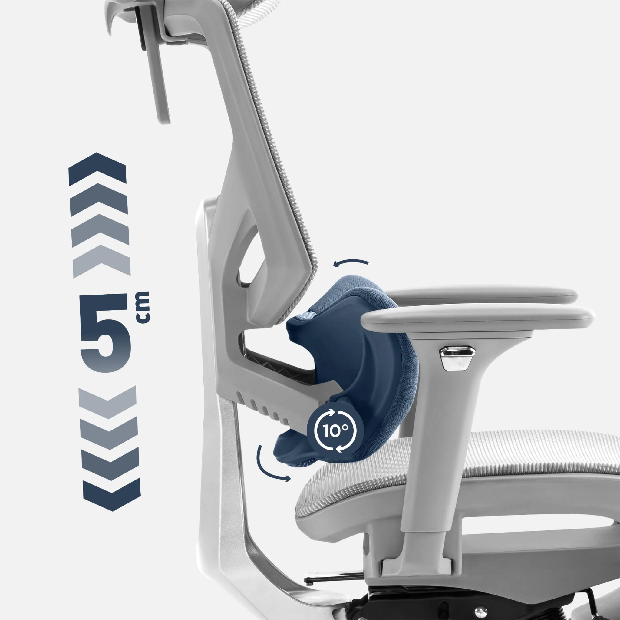 Fotel ergonomiczny Mark Adler Expert 8.7 Grey Mesh - Image 7