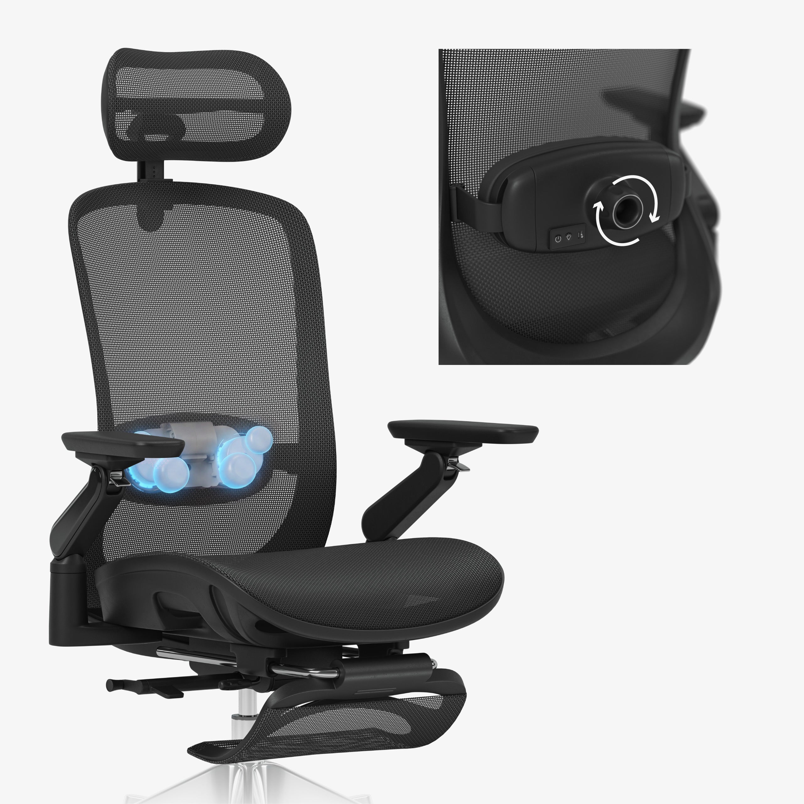 Fotel ergonomiczny z masażem Mark Adler Leadpro 8.7 Black - Image 5