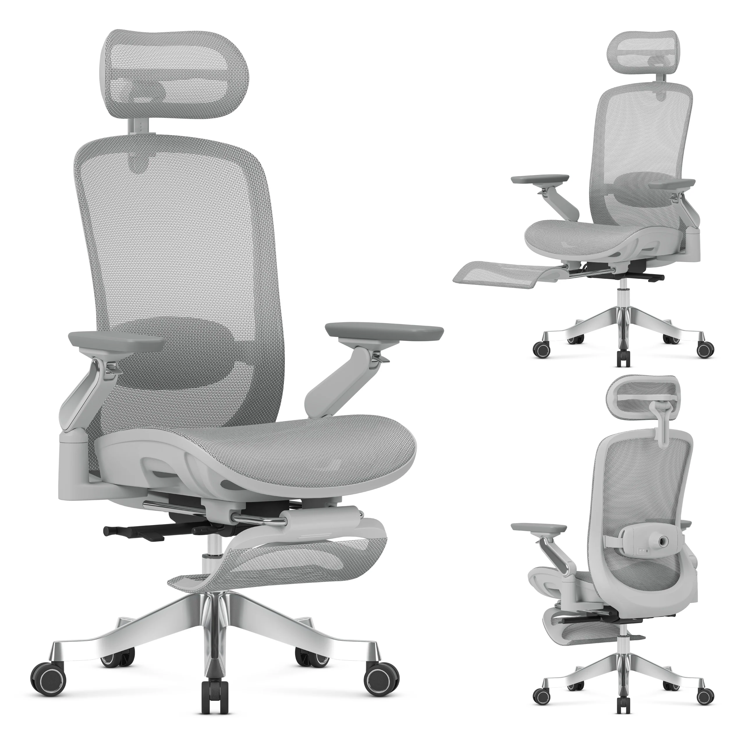 Fotel ergonomiczny z masażem Mark Adler Leadpro 8.7 Grey - Image 14