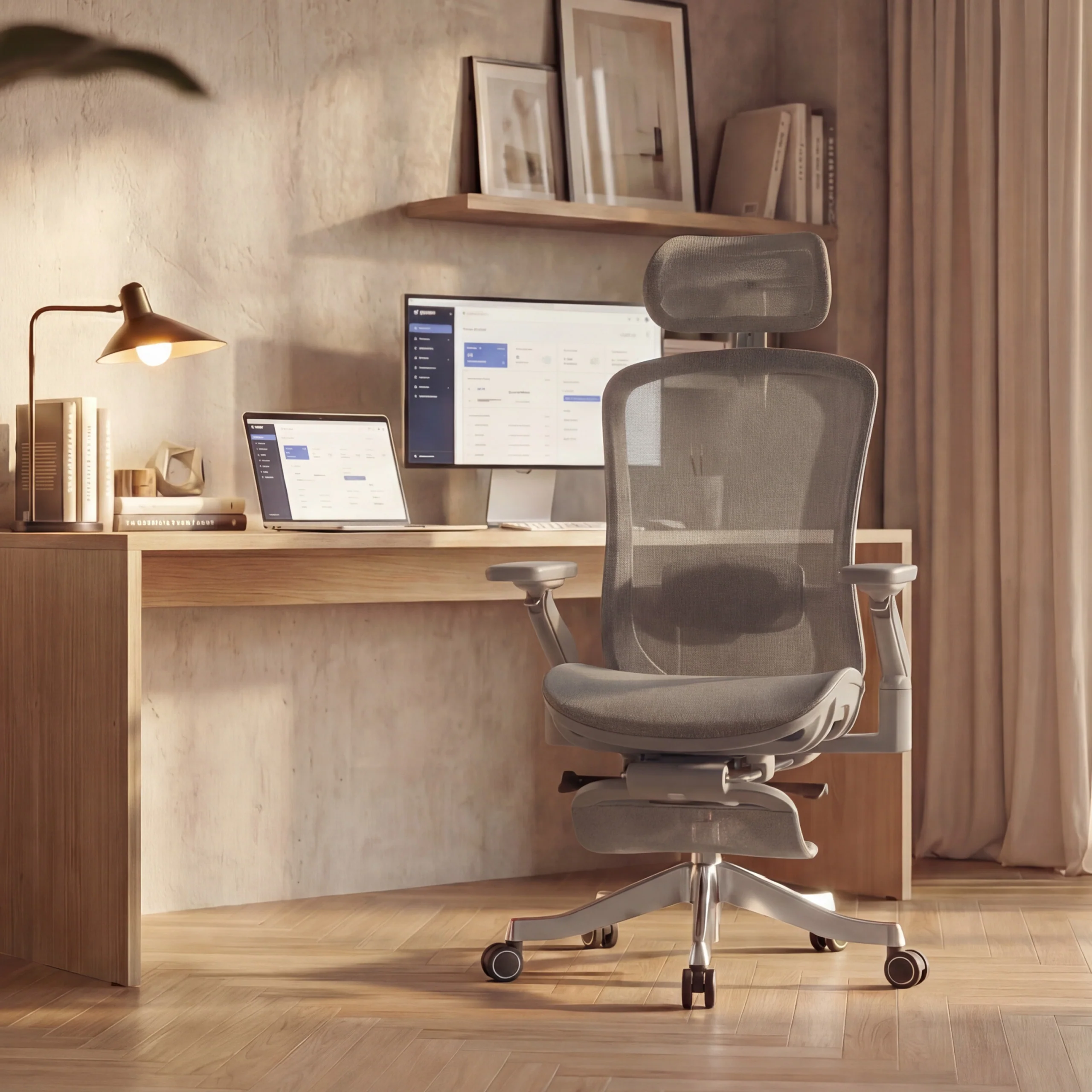Fotel ergonomiczny z masażem Mark Adler Leadpro 8.7 Grey - Image 2