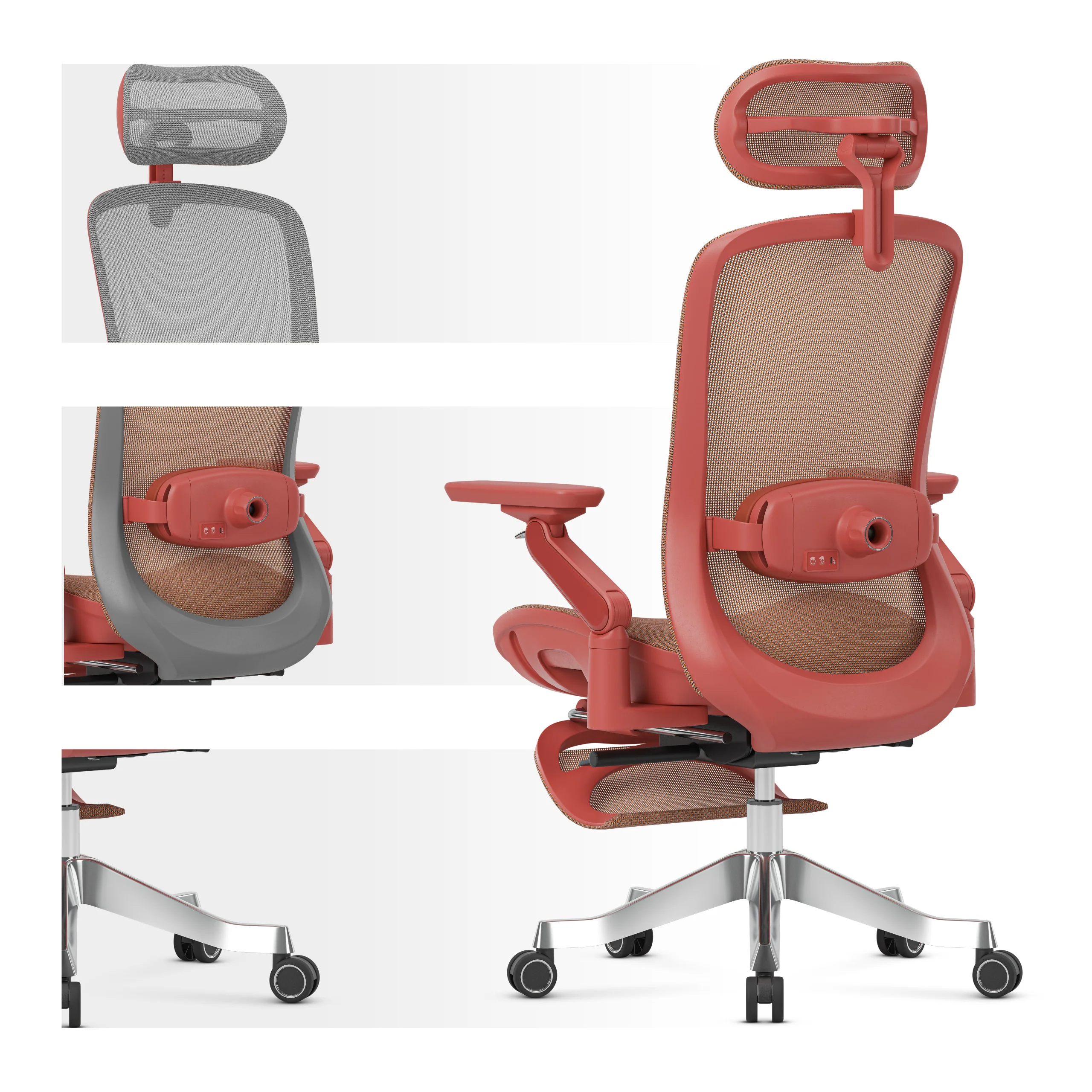 Fotel ergonomiczny z masażem Mark Adler Leadpro 8.7 Red - Image 7