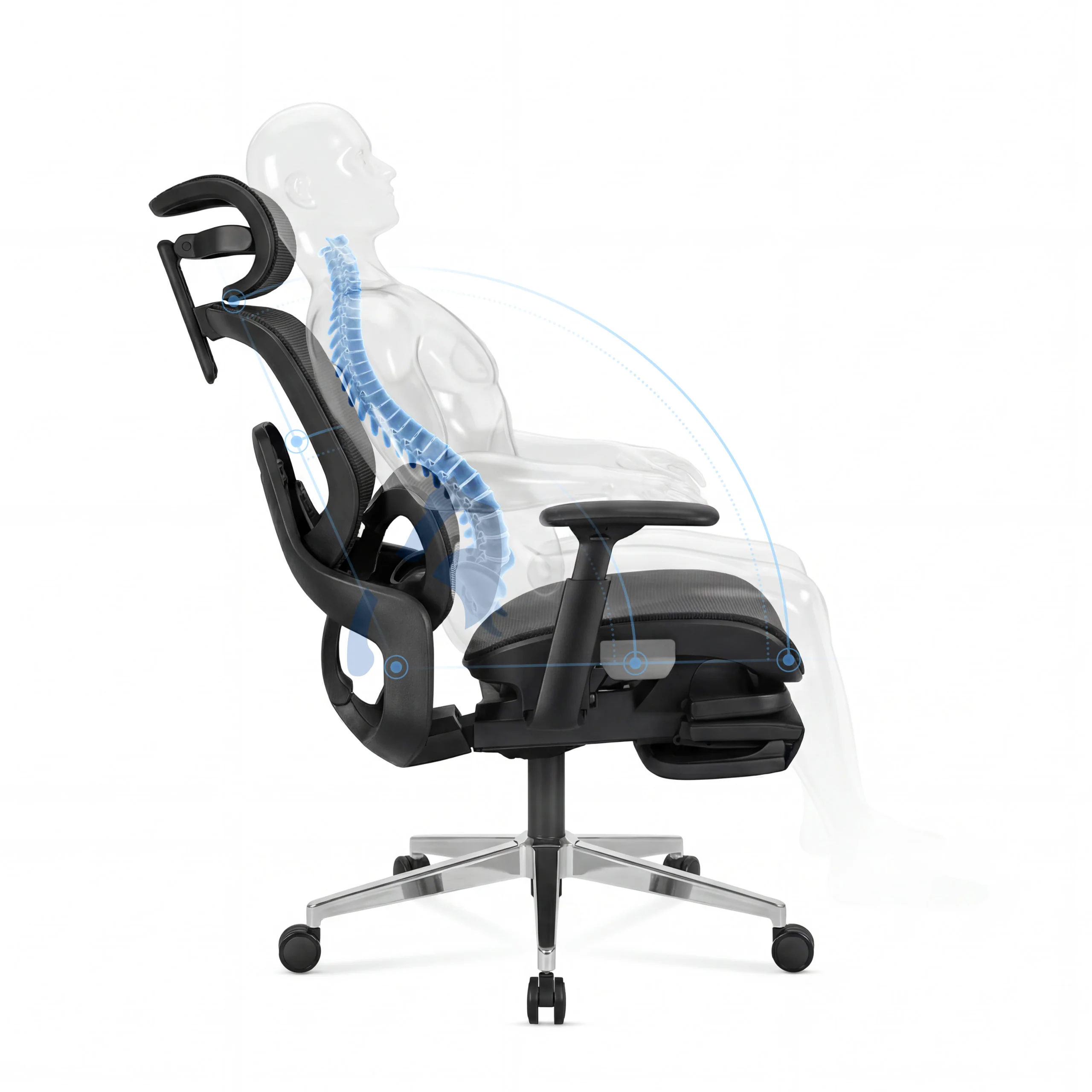 Fotel ergonomiczny z podnóżkiem Mark Adler Expert 9.3 Black - Image 25