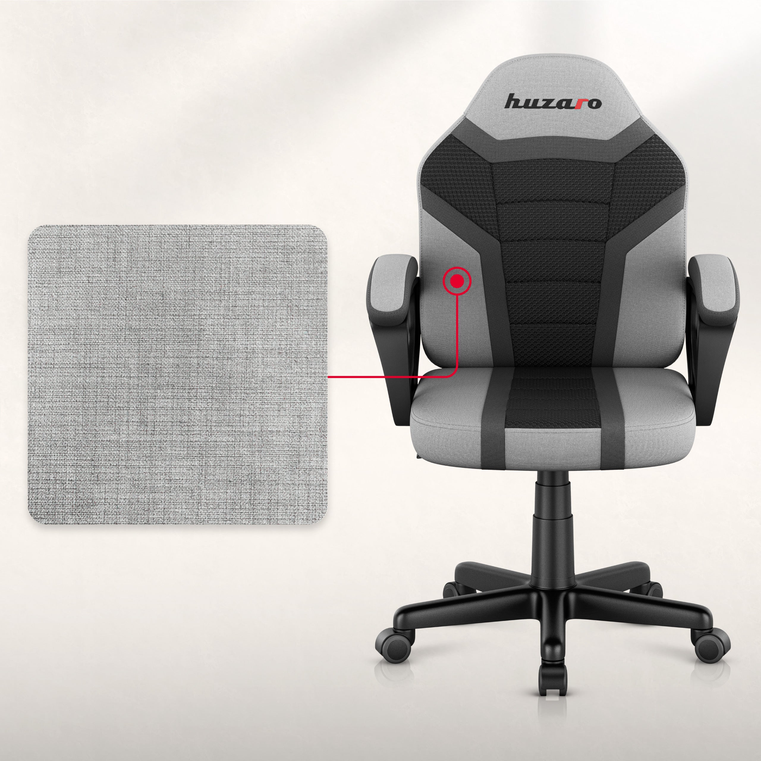 Fotel Gamingowy dla dziecka HUZARO RANGER 1.0 Grey Mesh - Image 9