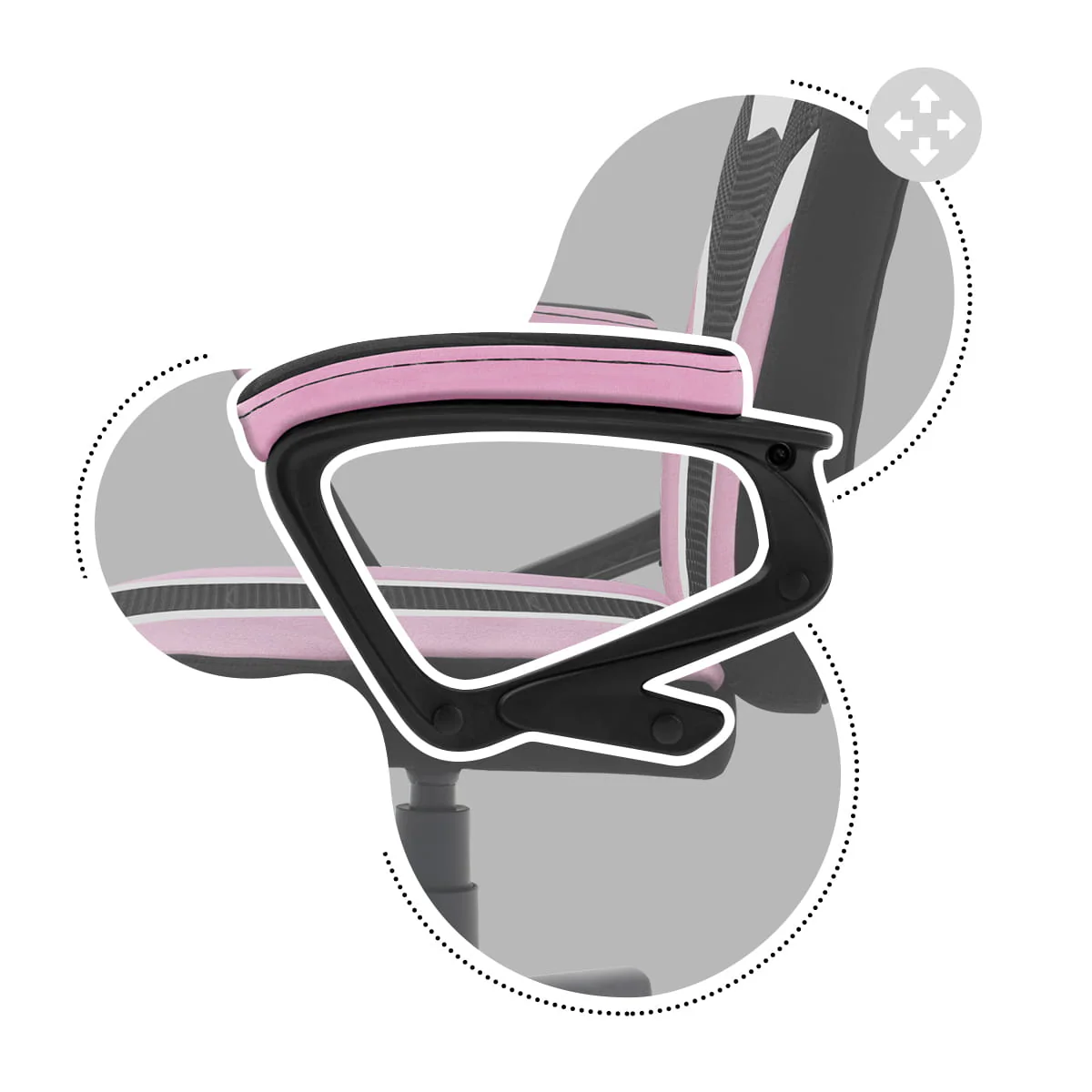 Fotel Gamingowy dla dziecka HUZARO RANGER 1.0 Pink Mesh - Image 14