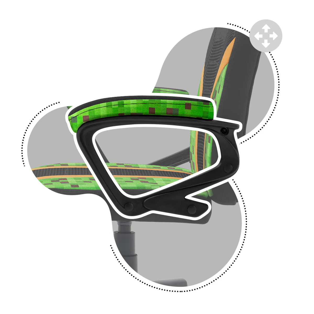 Fotel Gamingowy dla dziecka Huzaro RANGER 1.0 Pixel Mesh OUTLET - Image 10