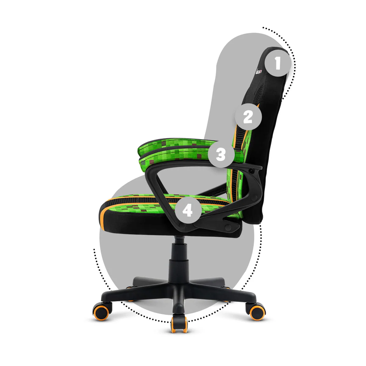 Fotel Gamingowy dla dziecka Huzaro RANGER 1.0 Pixel Mesh OUTLET - Image 11