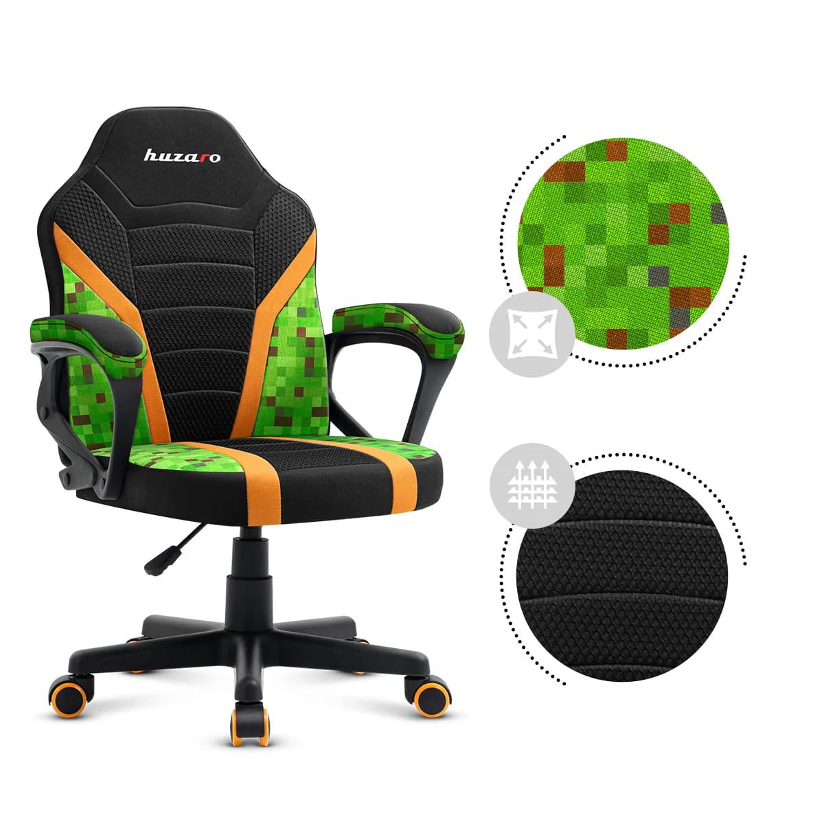Fotel Gamingowy dla dziecka Huzaro RANGER 1.0 Pixel Mesh OUTLET - Image 7
