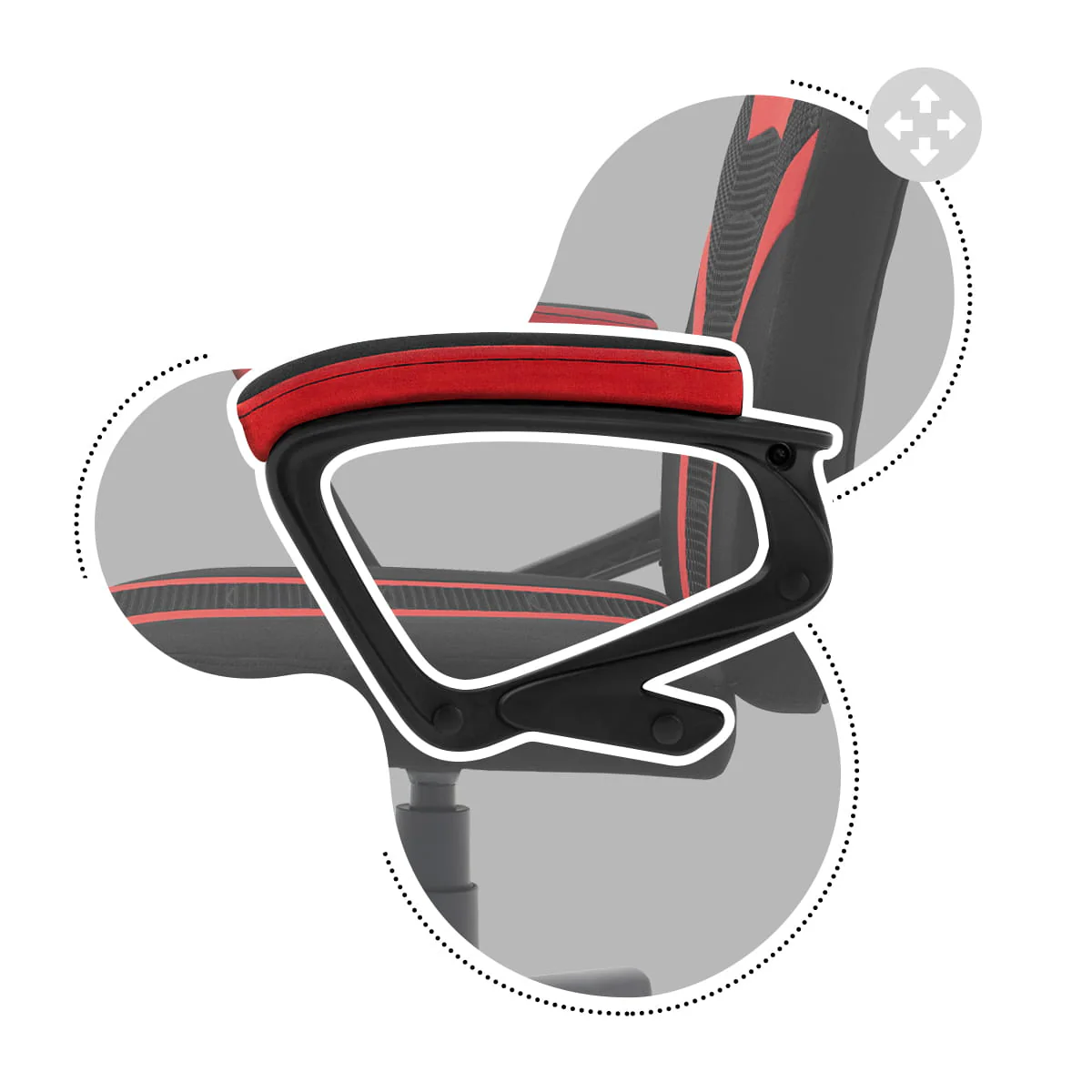 Fotel Gamingowy dla dziecka HUZARO RANGER 1.0 Red Mesh - Image 15