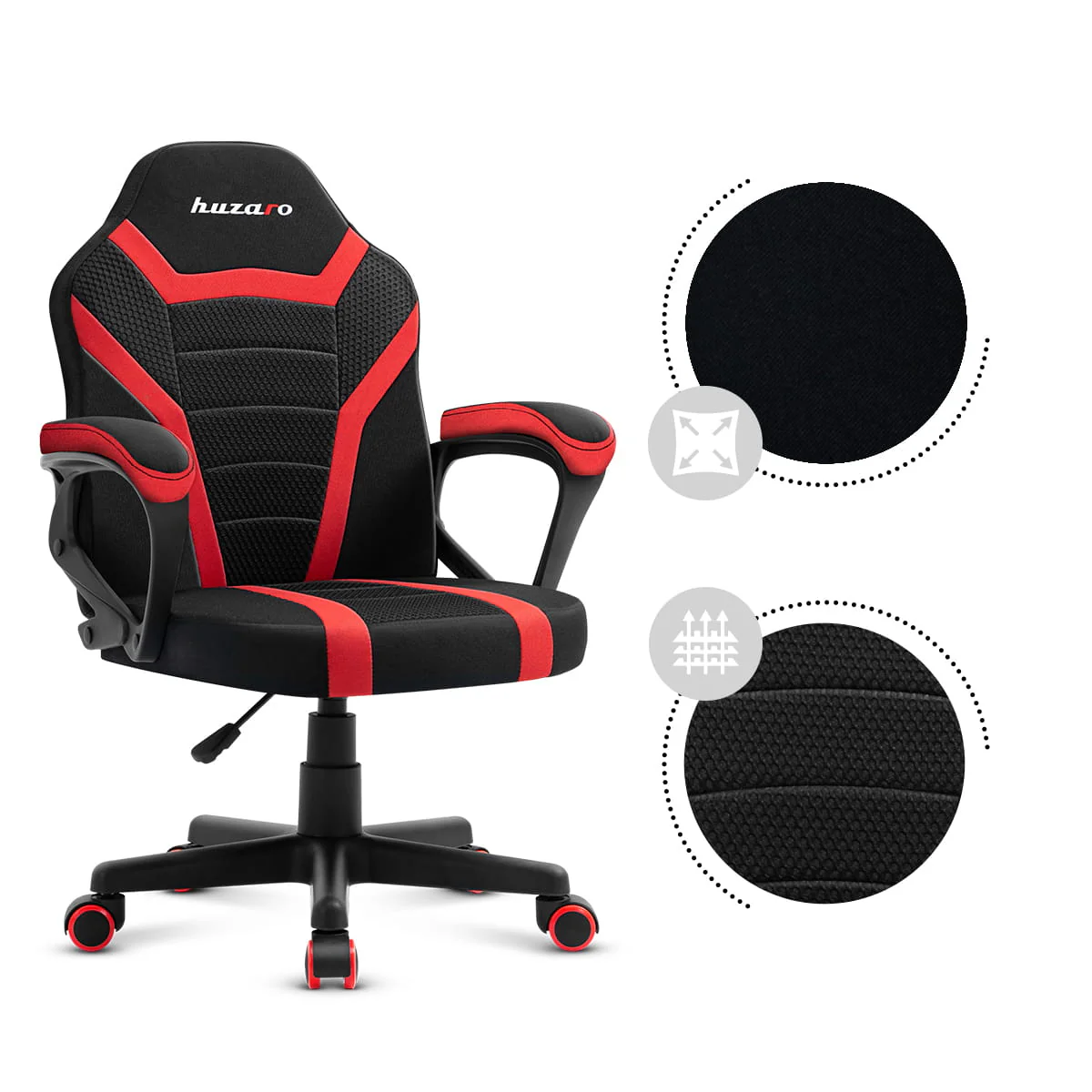 Fotel Gamingowy dla dziecka HUZARO RANGER 1.0 Red Mesh OUTLET - Image 9