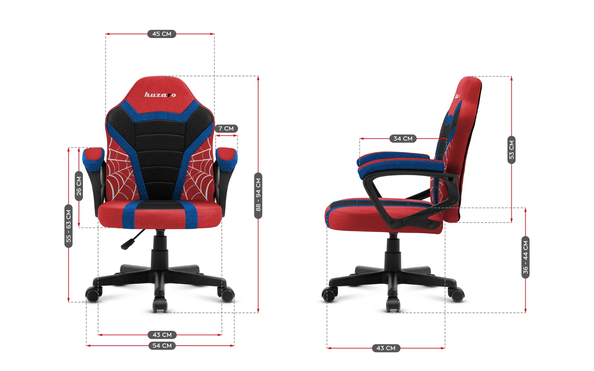 Fotel Gamingowy dla dziecka Huzaro Ranger 1.0 Spider Mesh - Image 15
