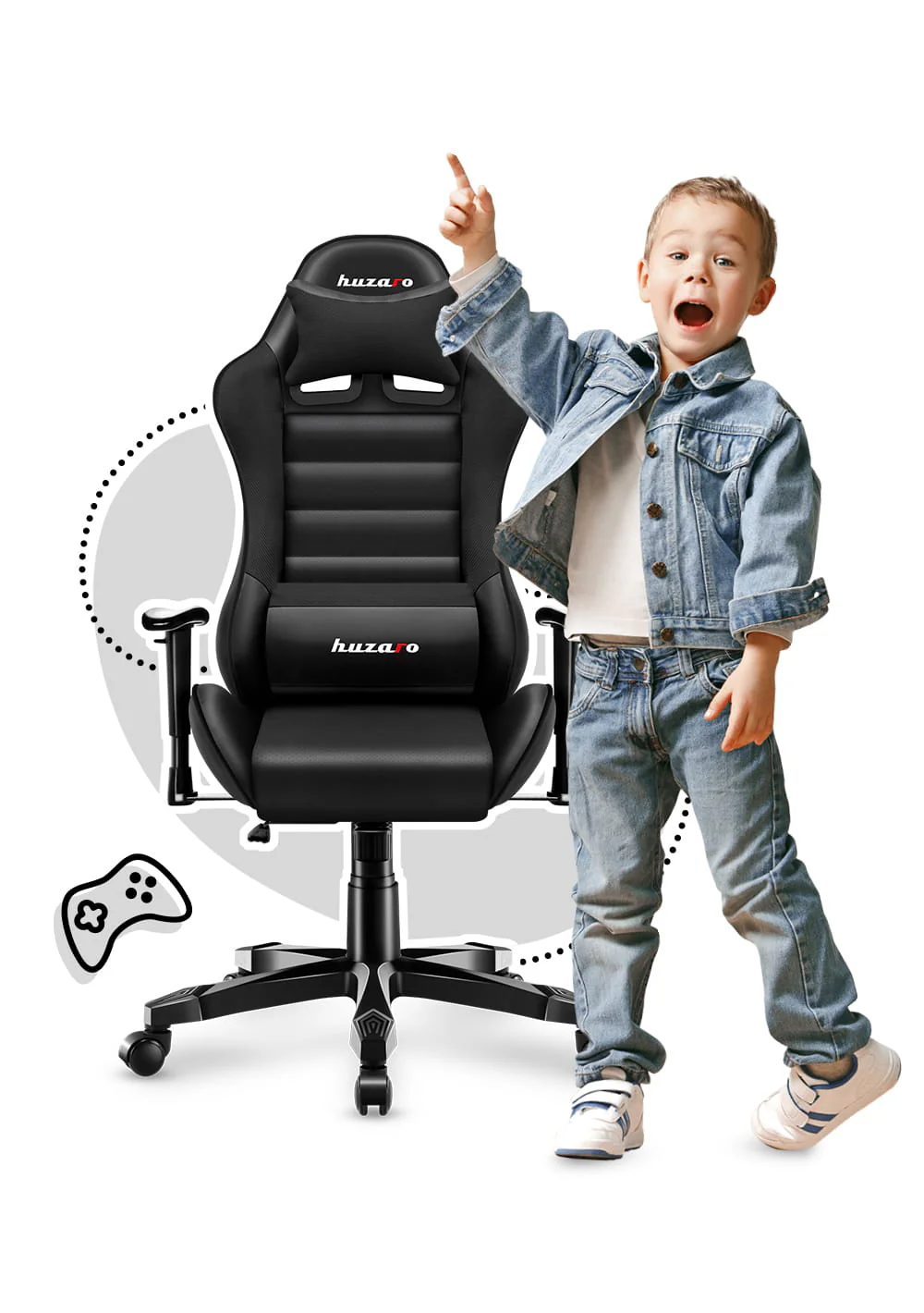 Fotel Gamingowy dla dziecka Huzaro RANGER 6.0 Black - Image 5