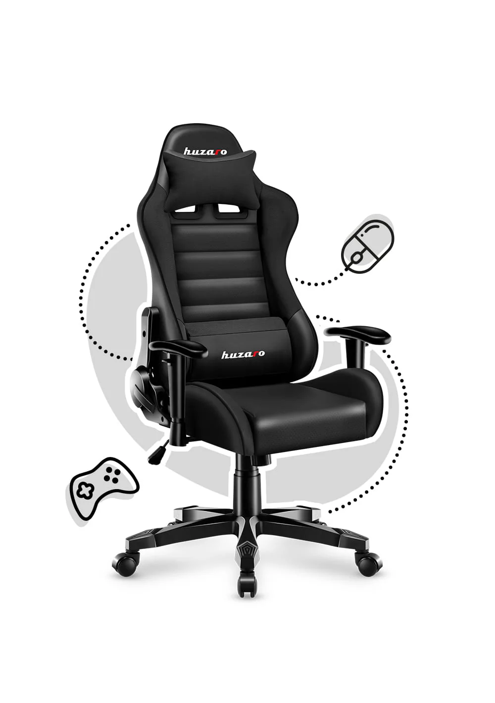 Fotel Gamingowy dla dziecka Huzaro RANGER 6.0 Black - Image 6