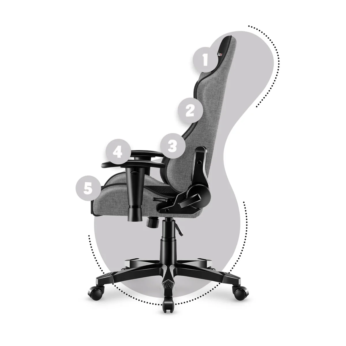 Fotel Gamingowy dla dziecka HUZARO RANGER 6.0 Grey Mesh OUTLET - Image 11