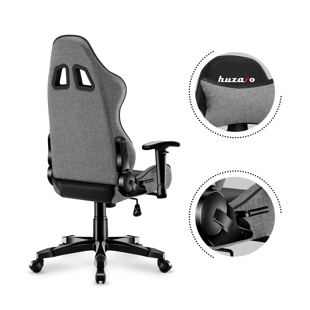 Fotel Gamingowy dla dziecka HUZARO RANGER 6.0 Grey Mesh OUTLET - Image 14