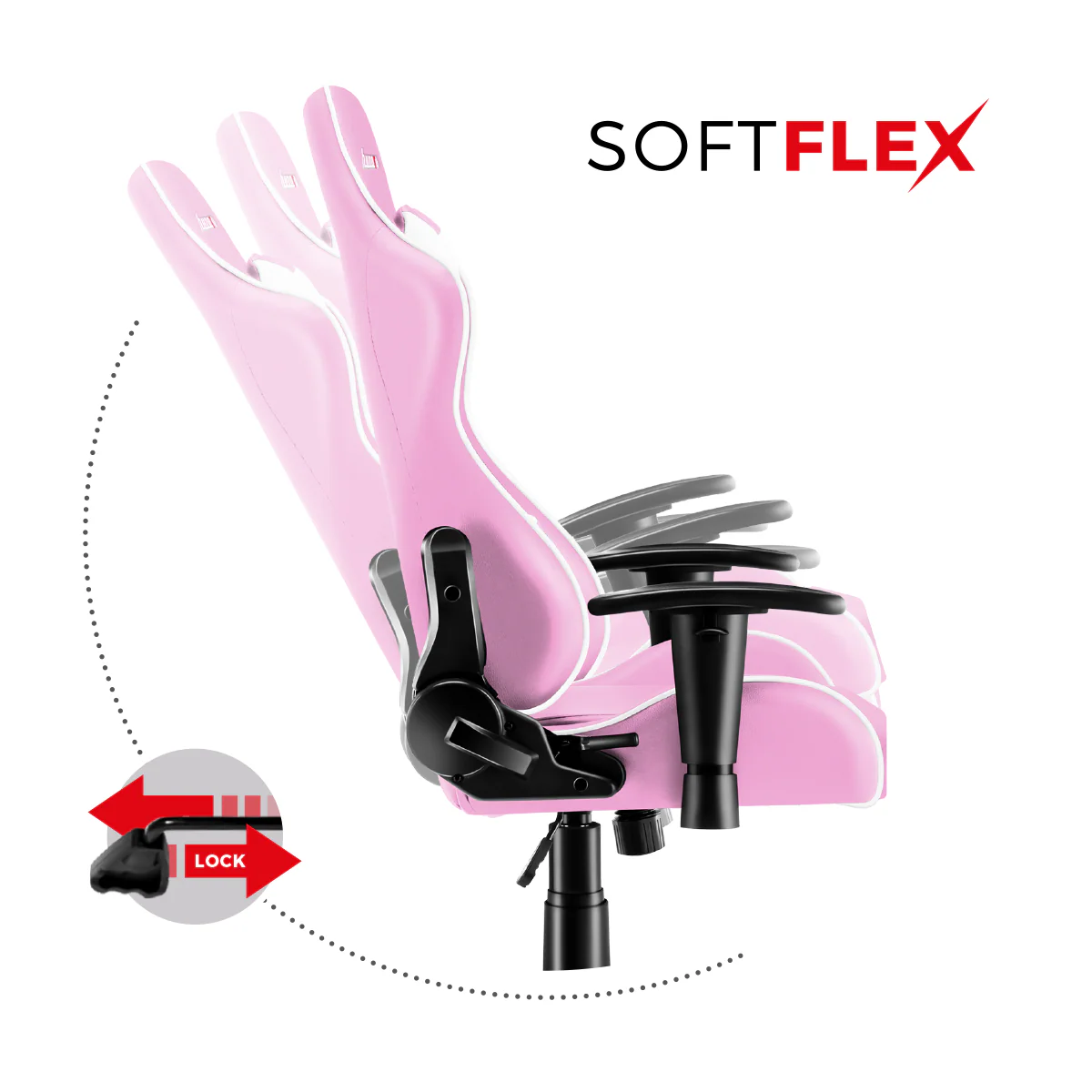 Fotel Gamingowy dla dziecka Huzaro RANGER 6.0 Pink - Image 7