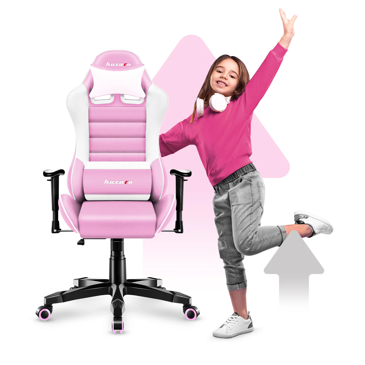 Fotel Gamingowy dla dziecka Huzaro RANGER 6.0 Pink - Image 8