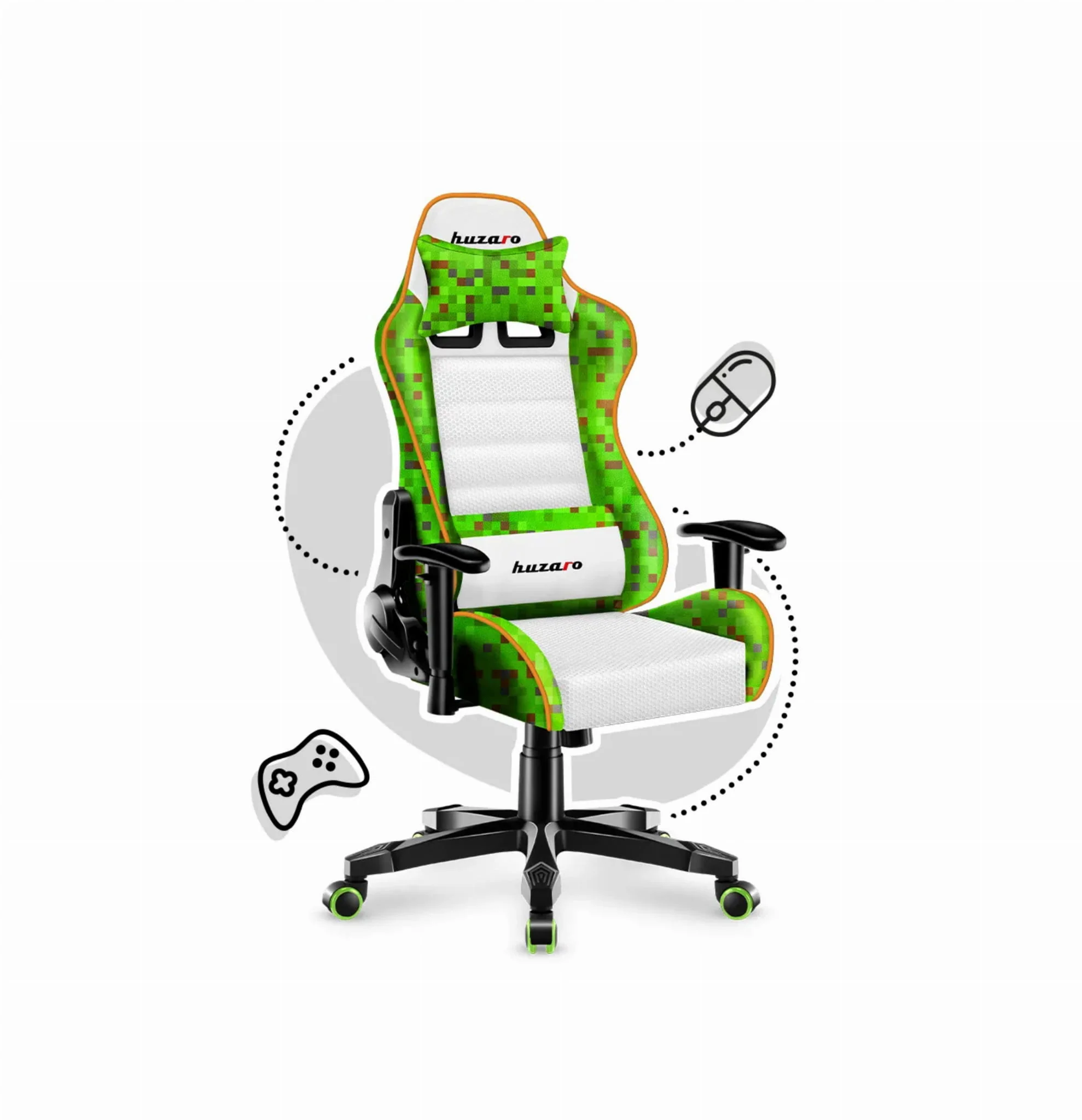 Fotel gamingowy dla dziecka Huzaro Ranger 6.0 Pixel White - Image 2