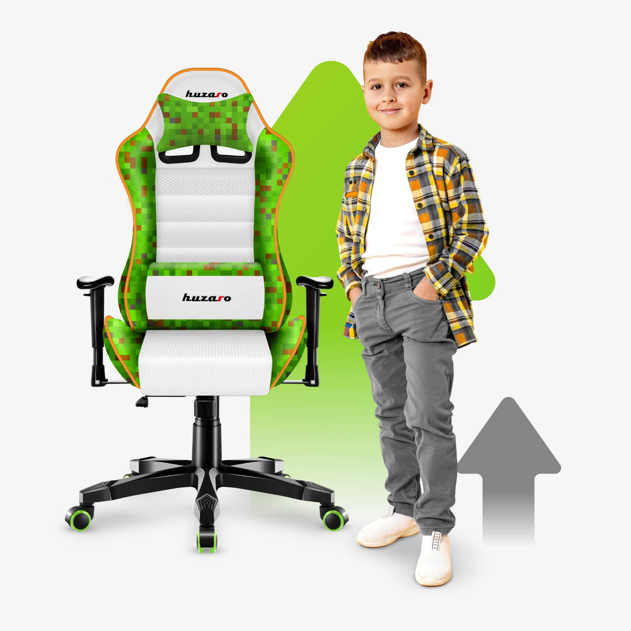 Fotel gamingowy dla dziecka Huzaro Ranger 6.0 Pixel White - Image 7