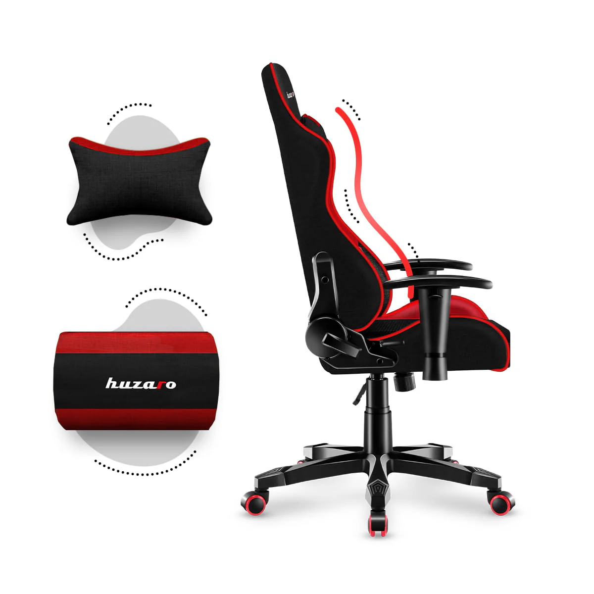 Fotel Gamingowy dla dziecka HUZARO RANGER 6.0 Red Mesh - Image 11