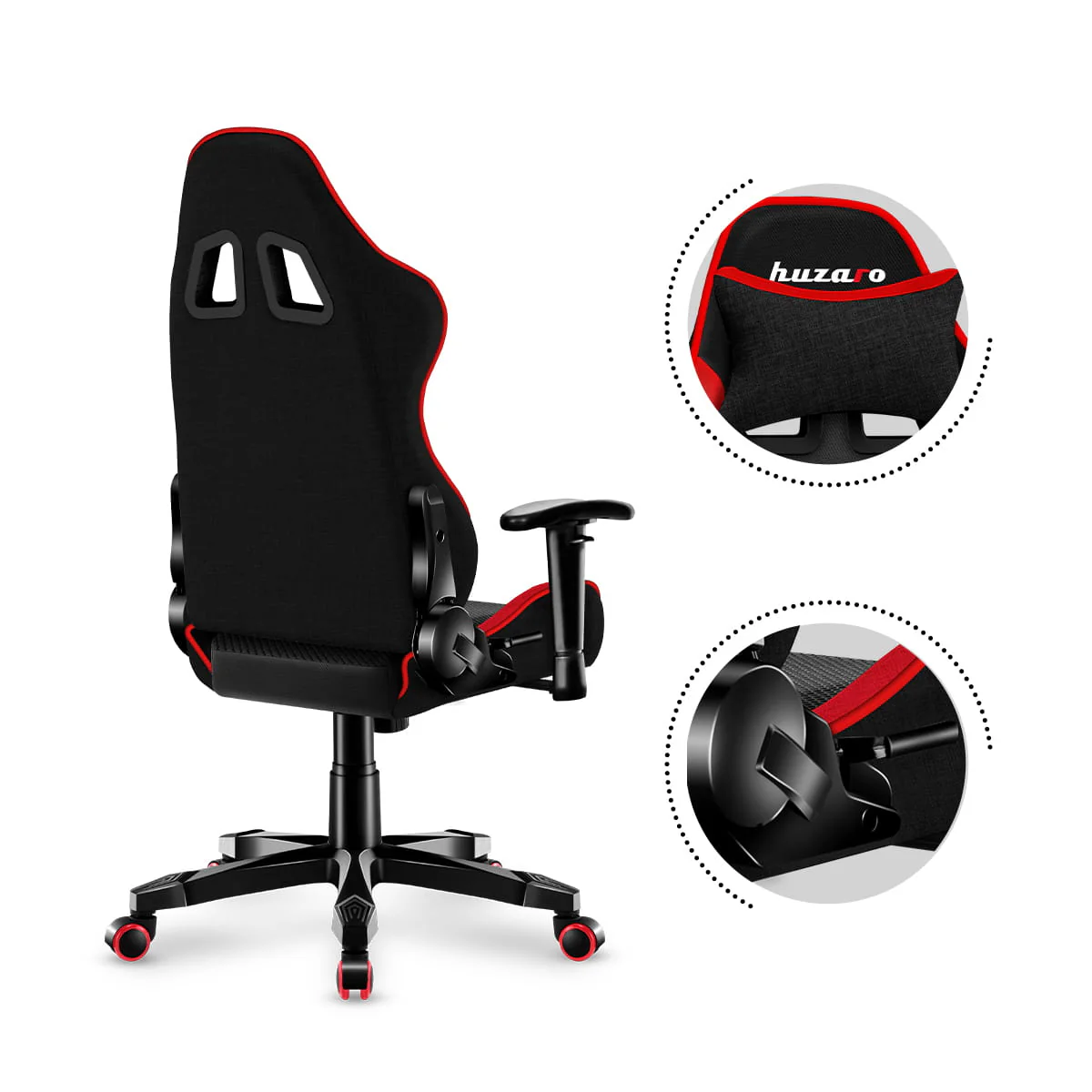 Fotel Gamingowy dla dziecka HUZARO RANGER 6.0 Red Mesh - Image 12