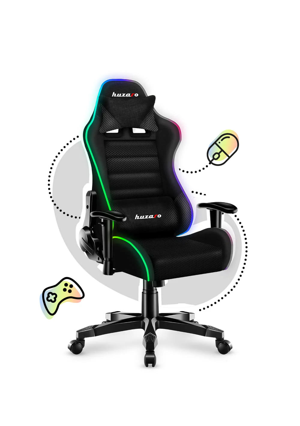 Fotel Gamingowy dla dziecka HUZARO RANGER 6.0 RGB Mesh - Image 7