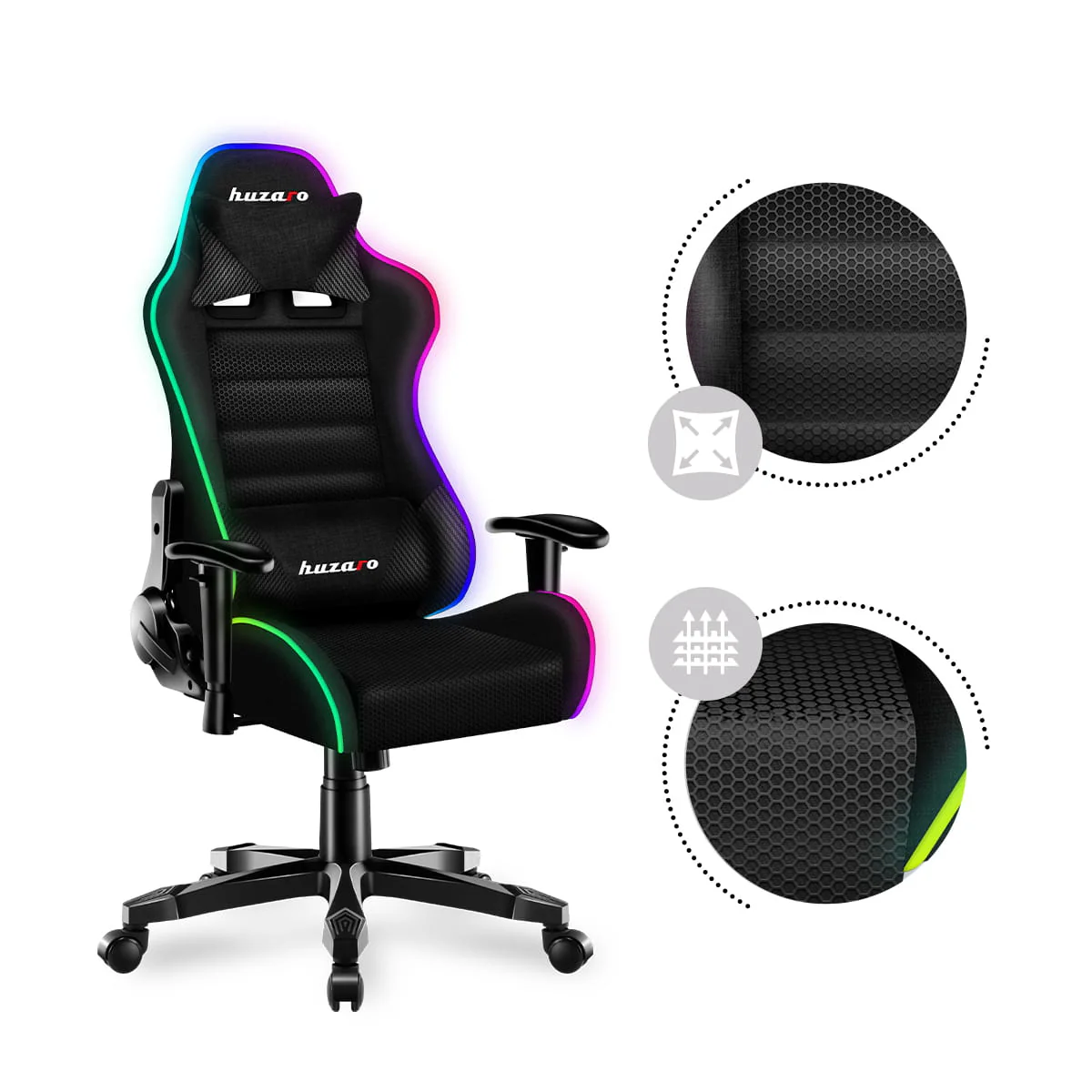 Fotel Gamingowy dla dziecka HUZARO RANGER 6.0 RGB Mesh OUTLET - Image 12