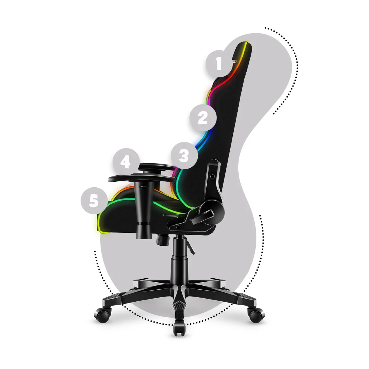 Fotel Gamingowy dla dziecka HUZARO RANGER 6.0 RGB Mesh OUTLET - Image 3