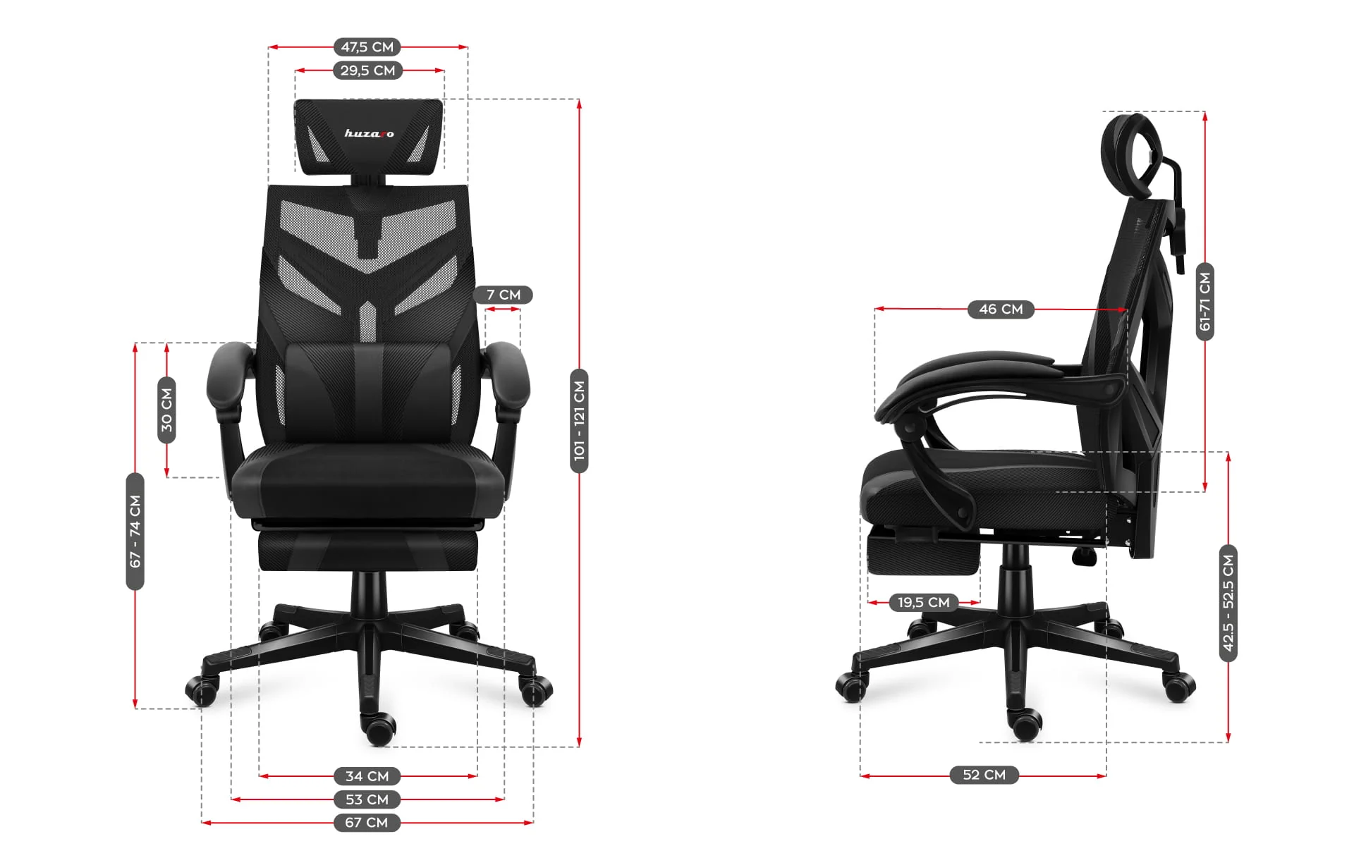 Fotel Gamingowy HUZARO COMBAT 5.0 Black - Image 19