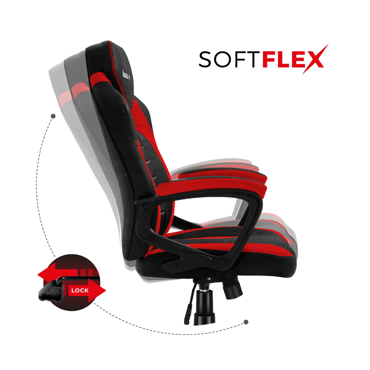 Fotel Gamingowy HUZARO FORCE 2.5 Red Mesh OUTLET - Image 15