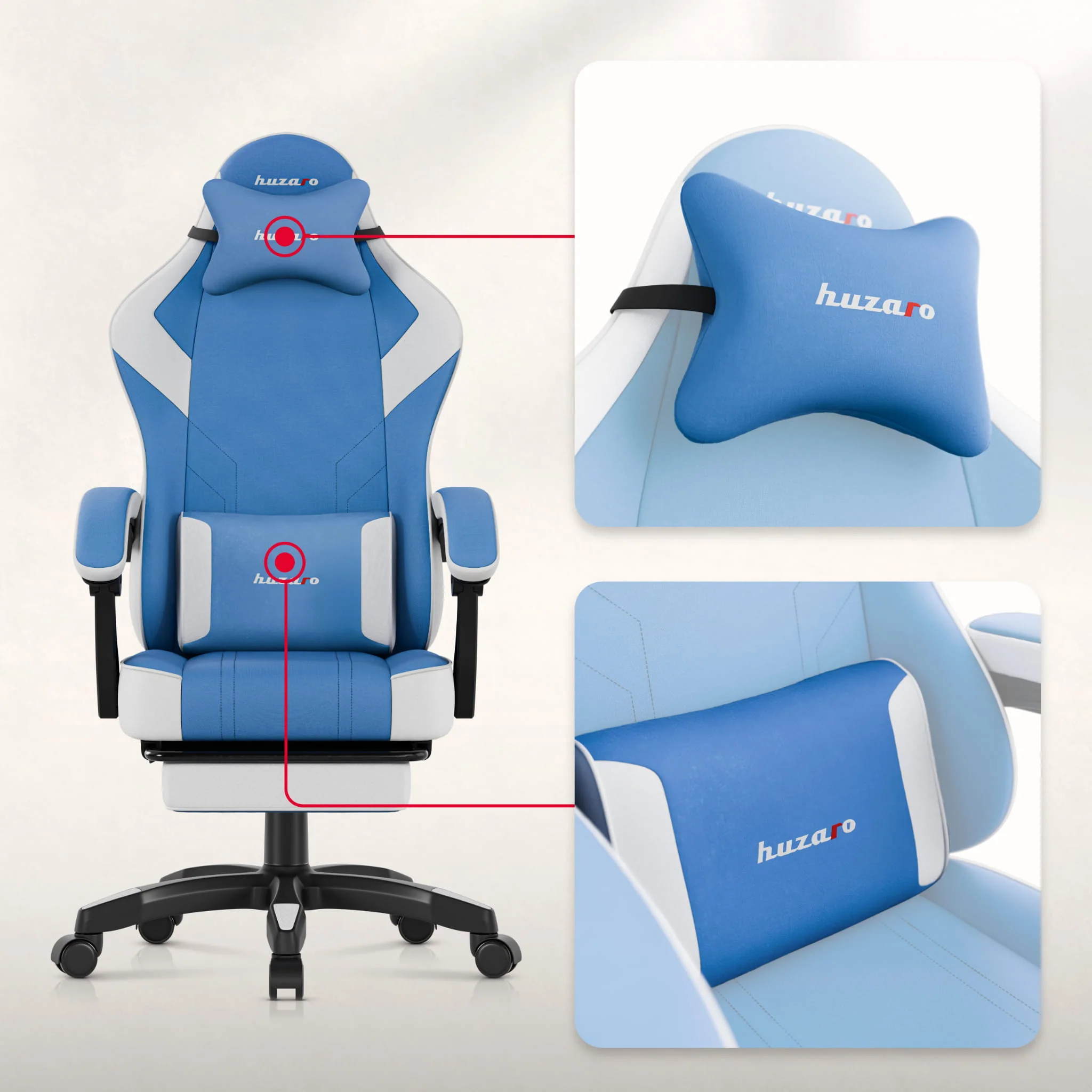 Fotel gamingowy Huzaro Force 3.7 Blue - Image 5