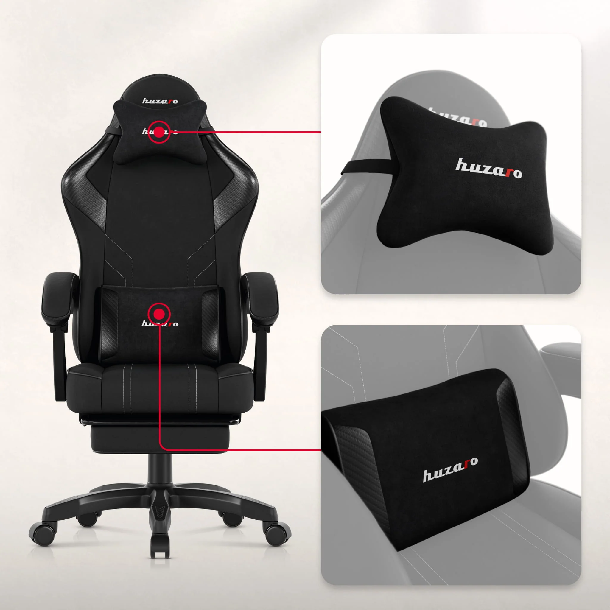 Fotel gamingowy Huzaro Force 3.7 Carbon Black - Image 7