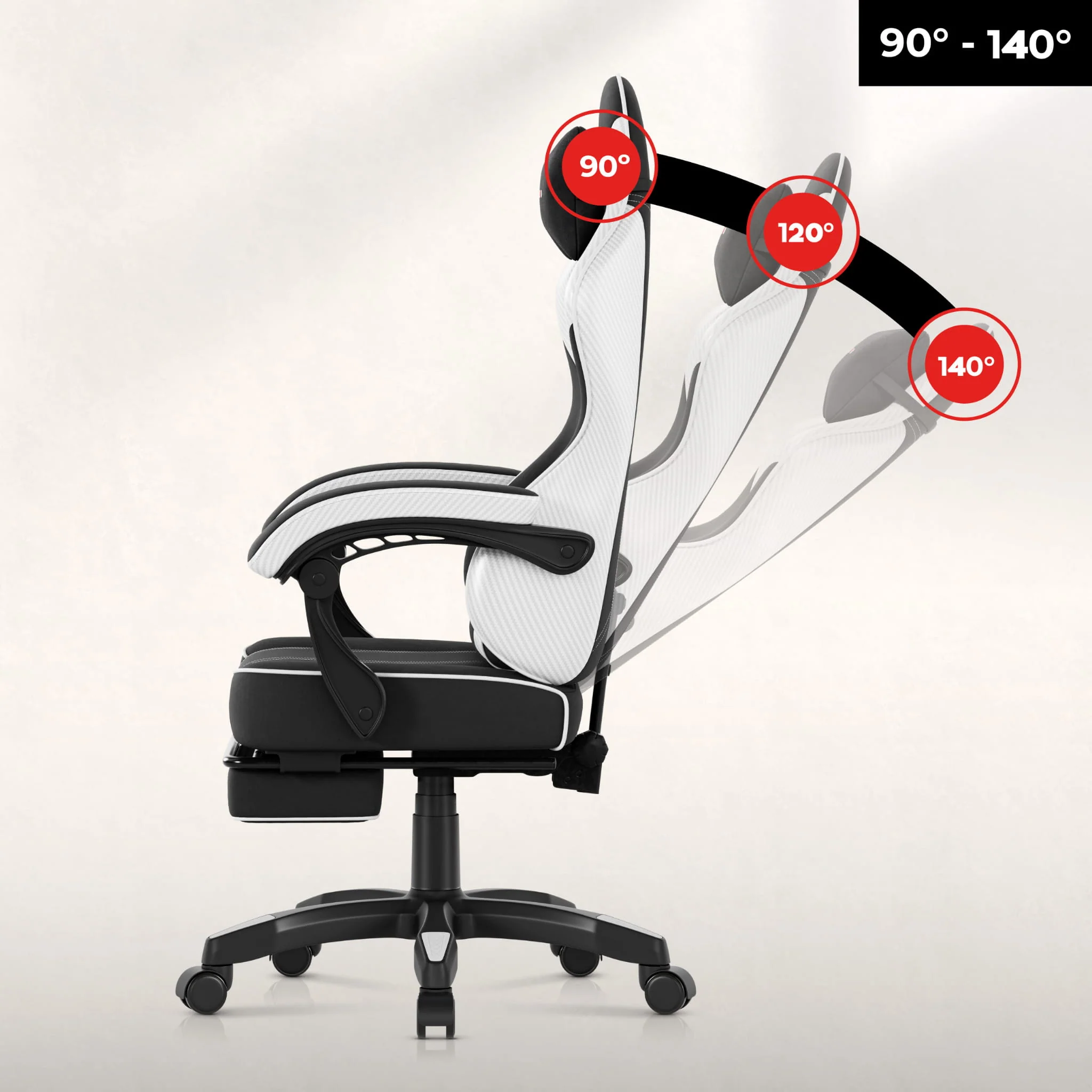 Fotel gamingowy Huzaro Force 3.7 White Carbon OUTLET - Image 4