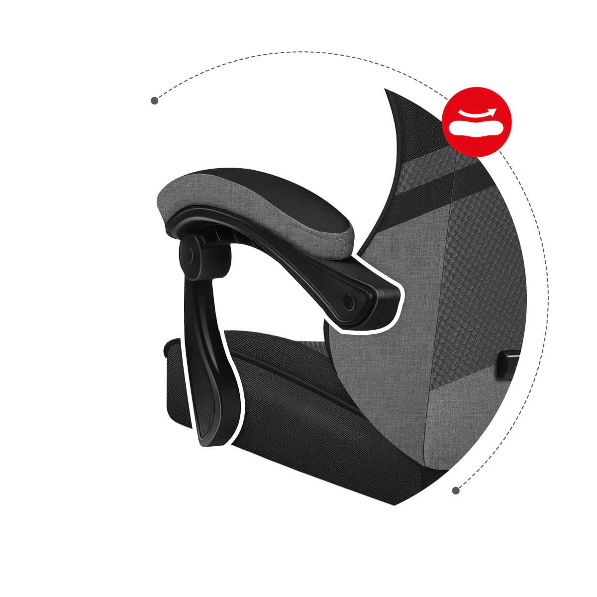 Fotel Gamingowy HUZARO FORCE 4.4 Grey Mesh - Image 12