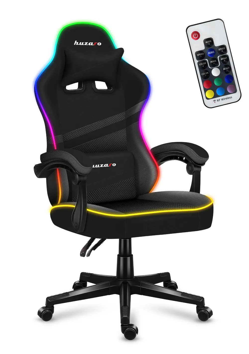Fotel Gamingowy Huzaro FORCE 4.4 RGB Black Mesh - Image 6